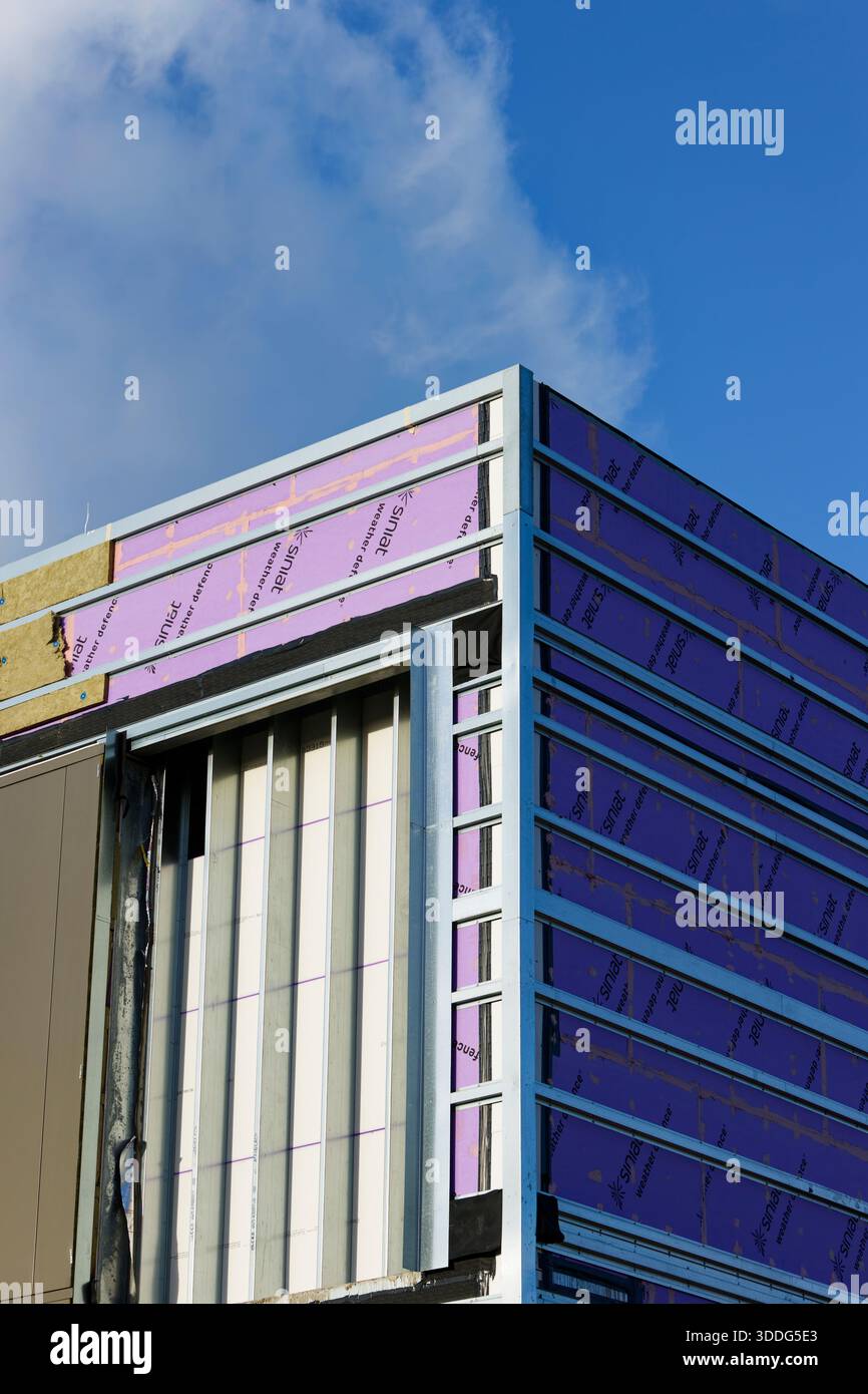 Rockwool Rainscreen Cladding Radcliffe civic hub building envelope, weather defence backing board ...