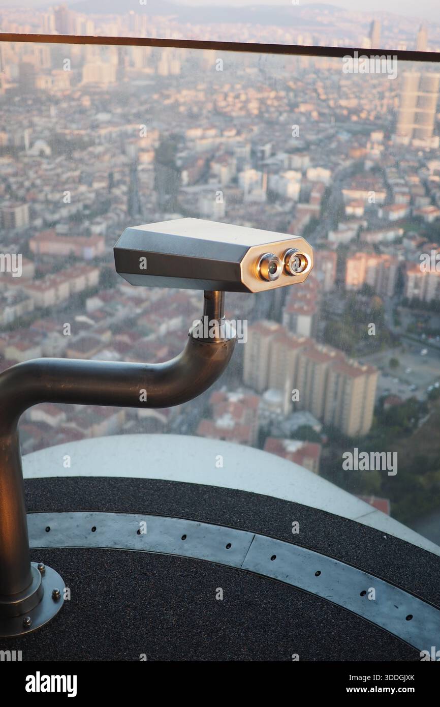 Viewing device on a tall building in a city Stock Photo - Alamy