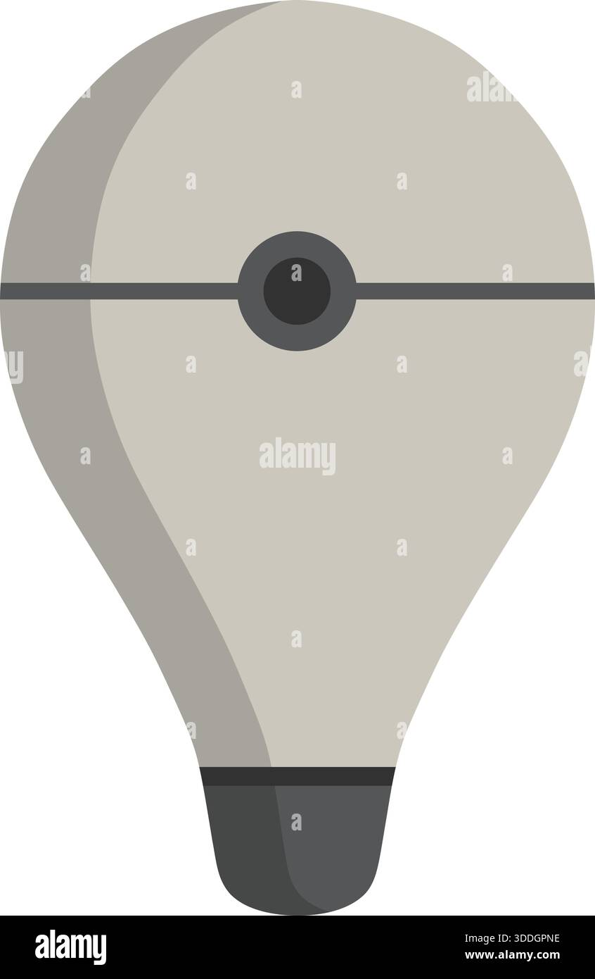 A neutral toned light bulb shape with a center circular detail and subtle shading. Stock Vector