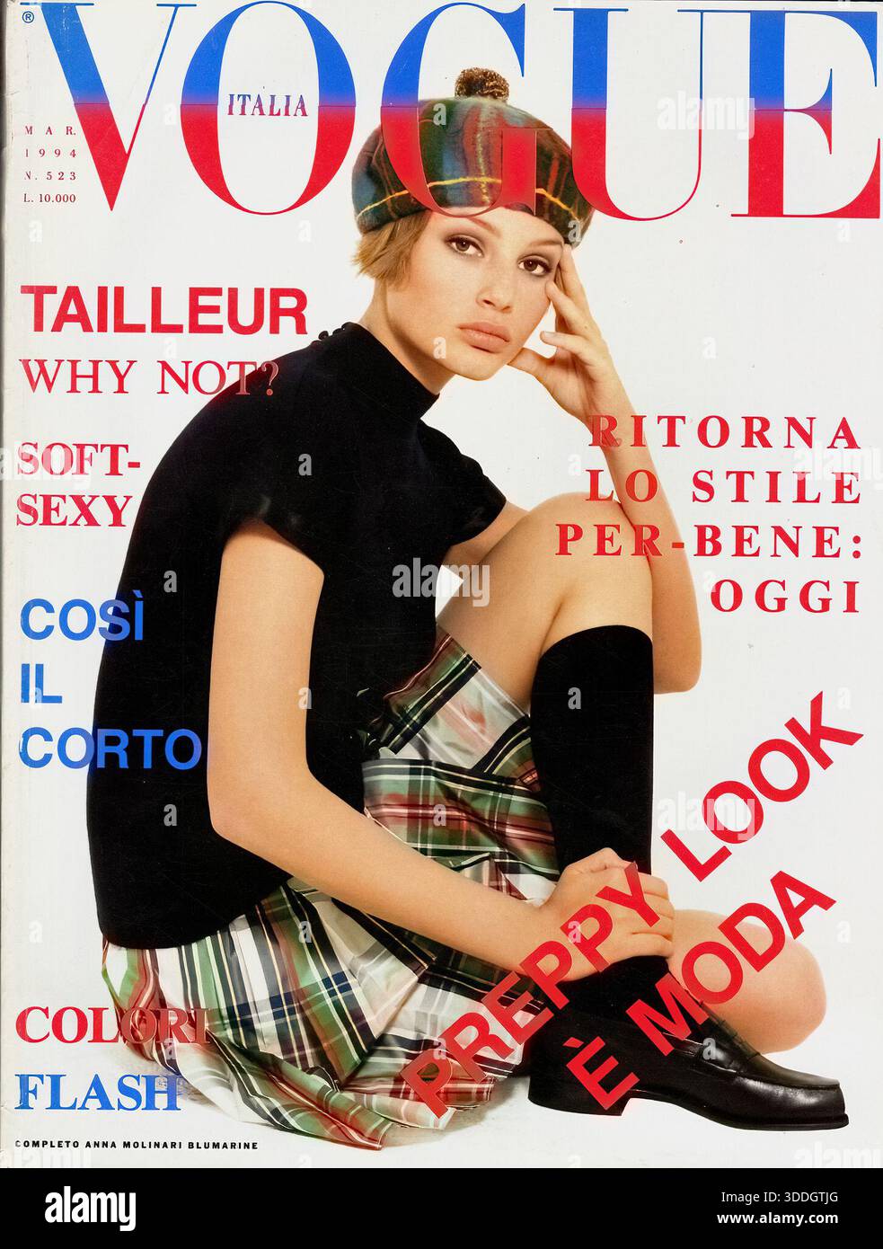 March 1994 issue of Vogue Italia magazine, featuring model Bridget