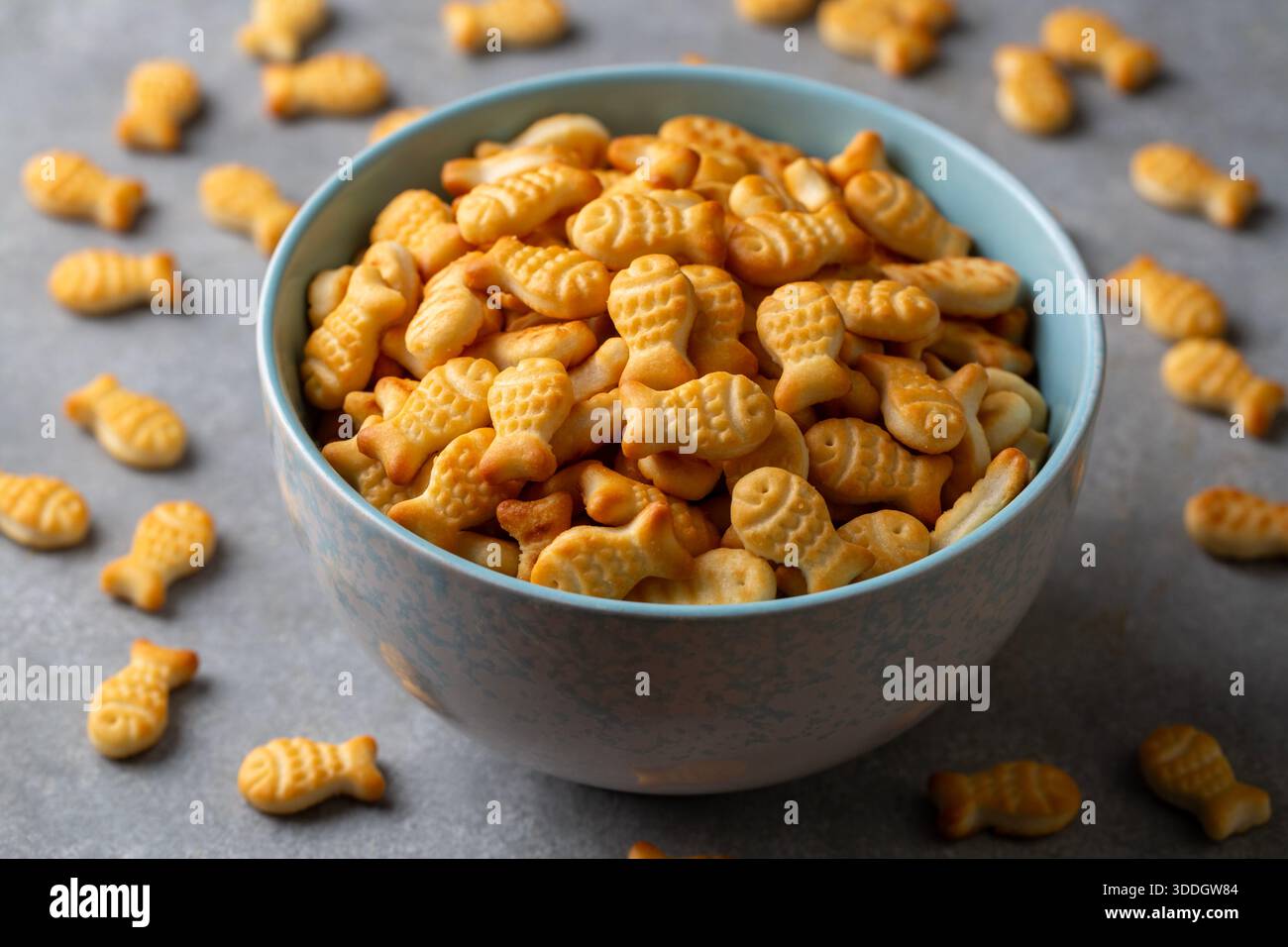 Fish crackers in a bowl Stock Photo