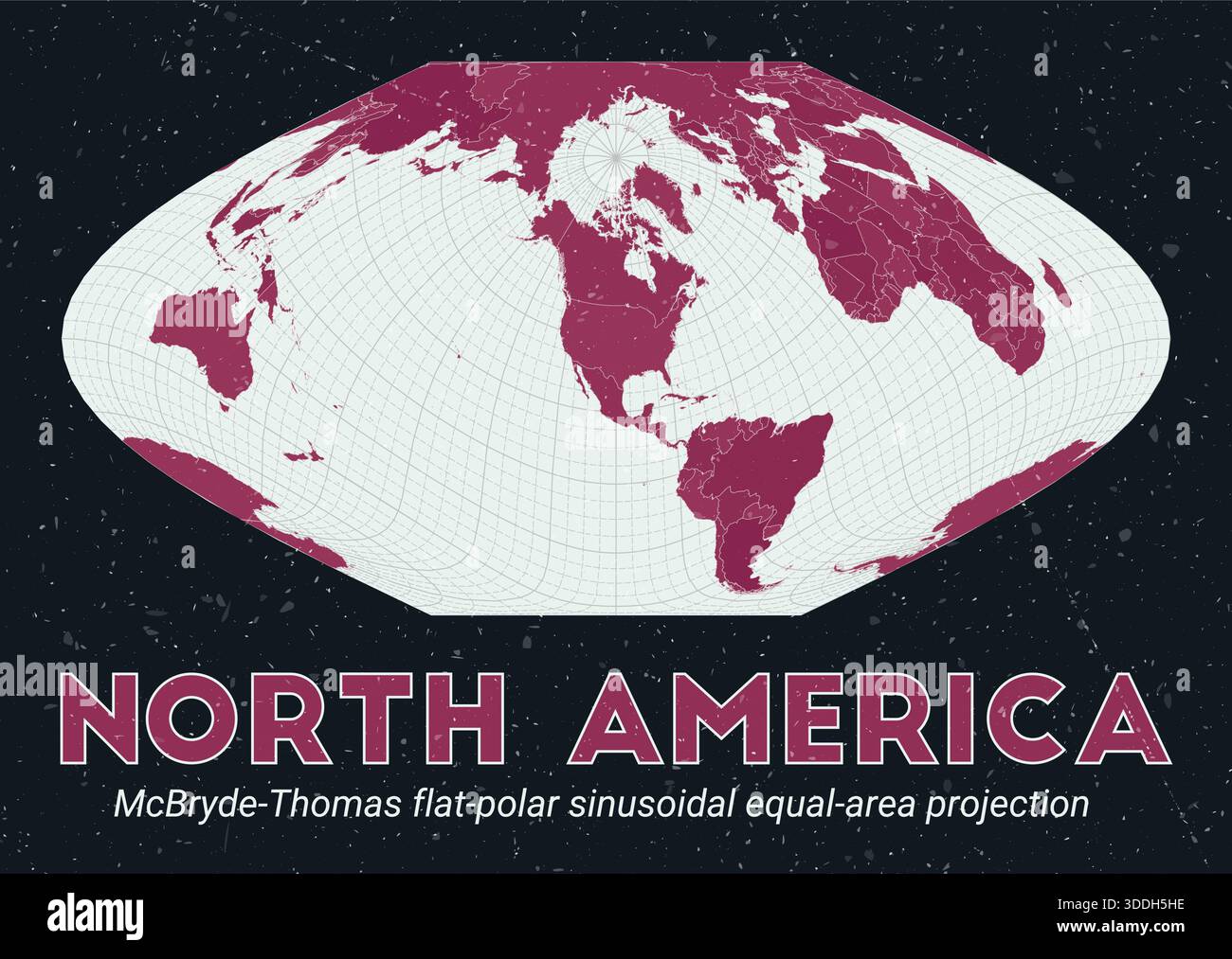 Flat polar sinusoidal equal area projection hi-res stock photography ...