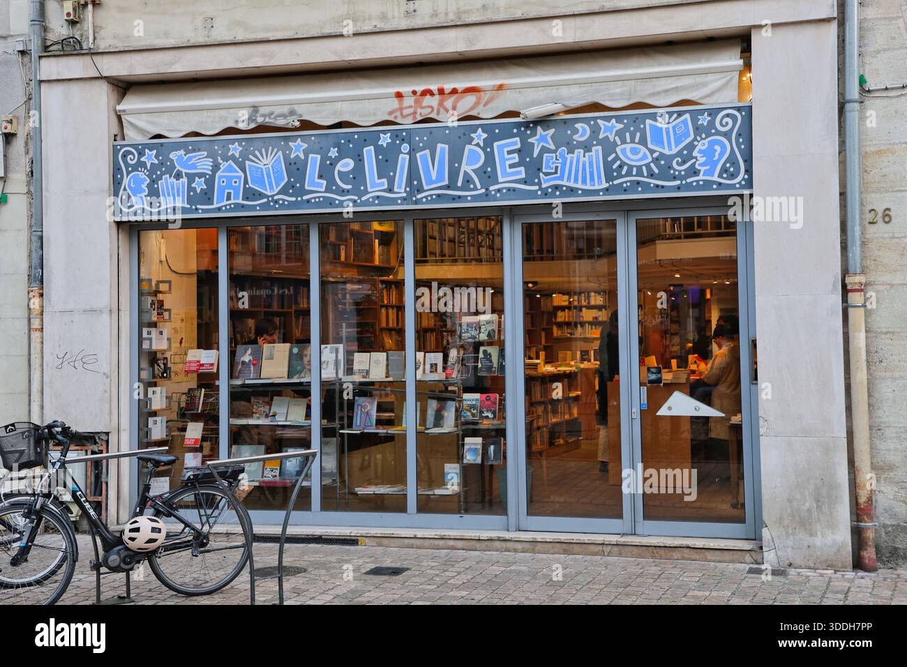 Exterior of book store Tours France December 2025 Stock Photo
