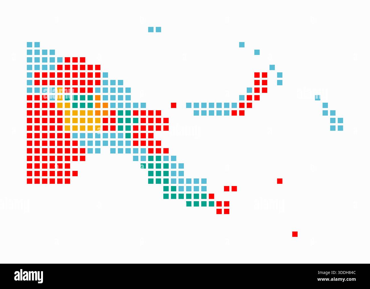 Papua New Guinea dotted map. Digital style map of the country on a ...