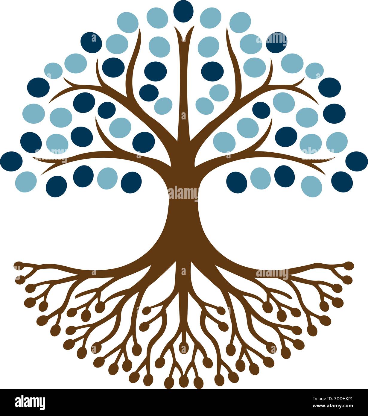 Tree Roots Growth Nature Logo Design Life Vector Template Icon Stock Vector