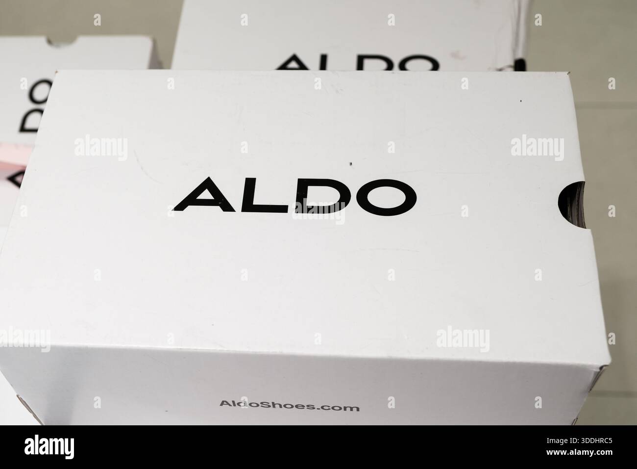 Penang, Malaysia - October 16, 2025: White ALDO shoe box  display picture 2
