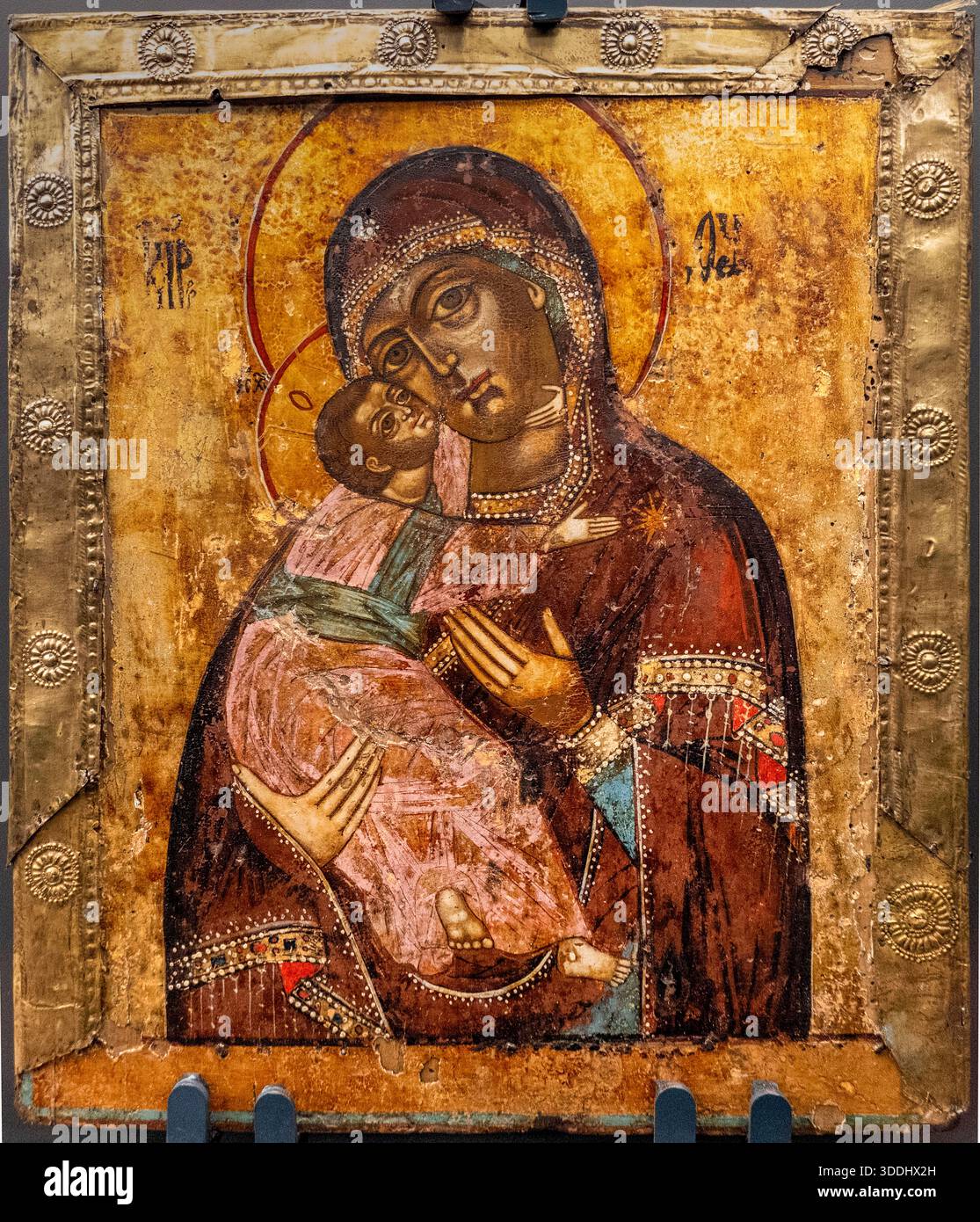 Russian icon of the Virgin Eleousa (Virgin of Tenderness) 17th–18th ...