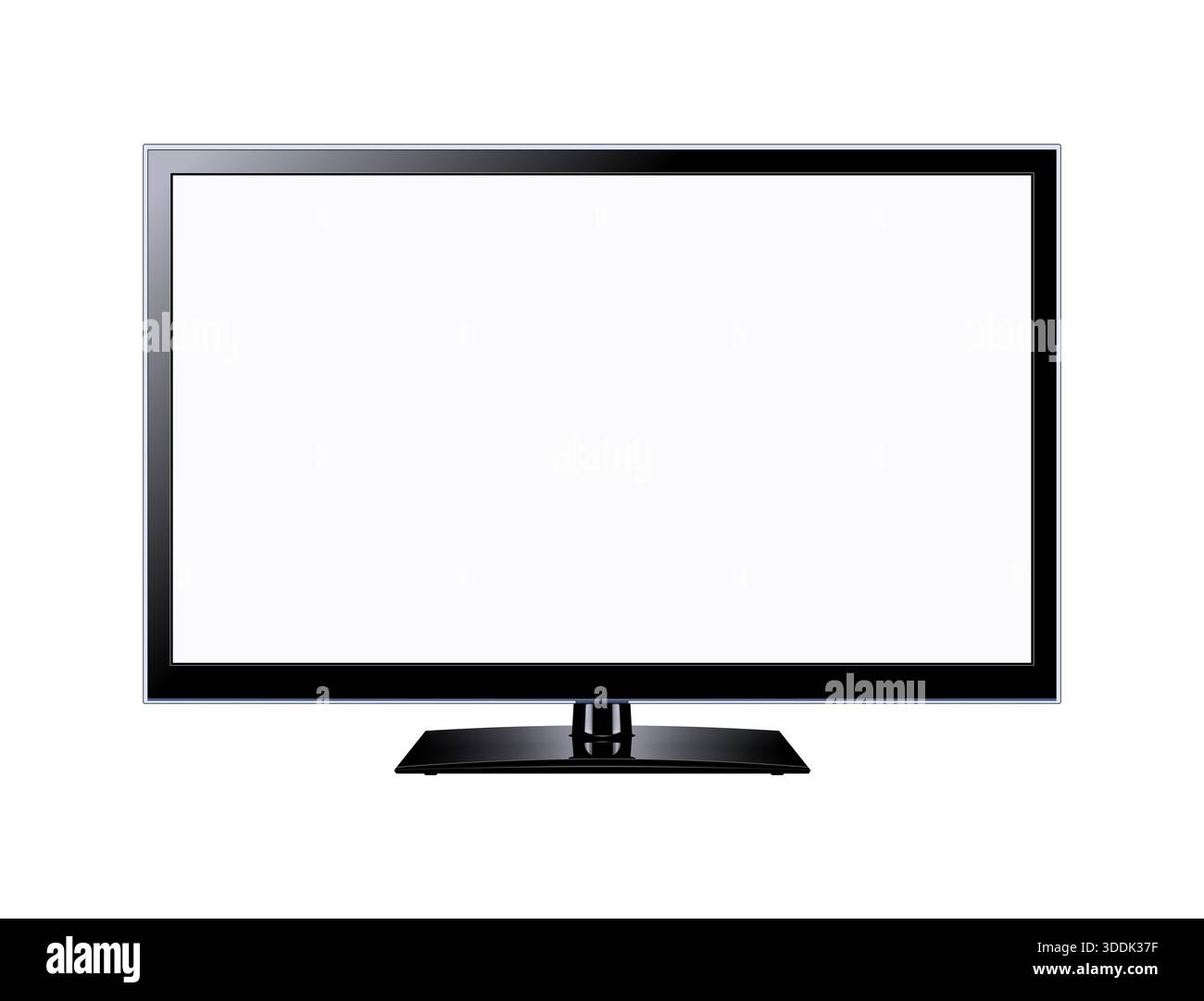 LED tv television screen blank on white background Stock Photo