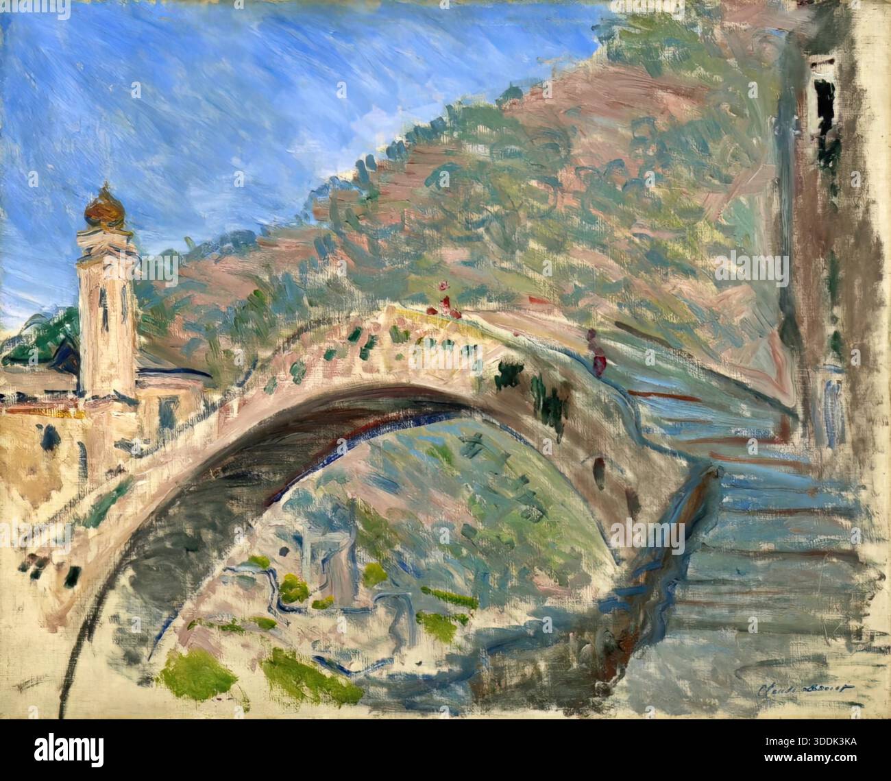 美品　Claude Monet 【arched bridge】 Ficheiro:Claude Monet - Water Lilies and Japanese Bridge - Google