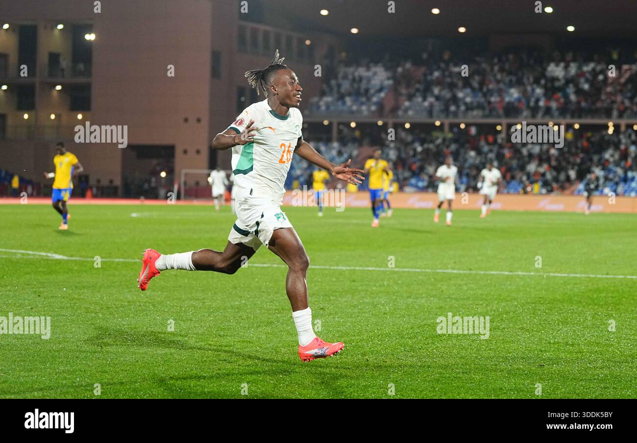 December 31 2025: Yan Diomande of Ivory Coast celebrate during a 2025