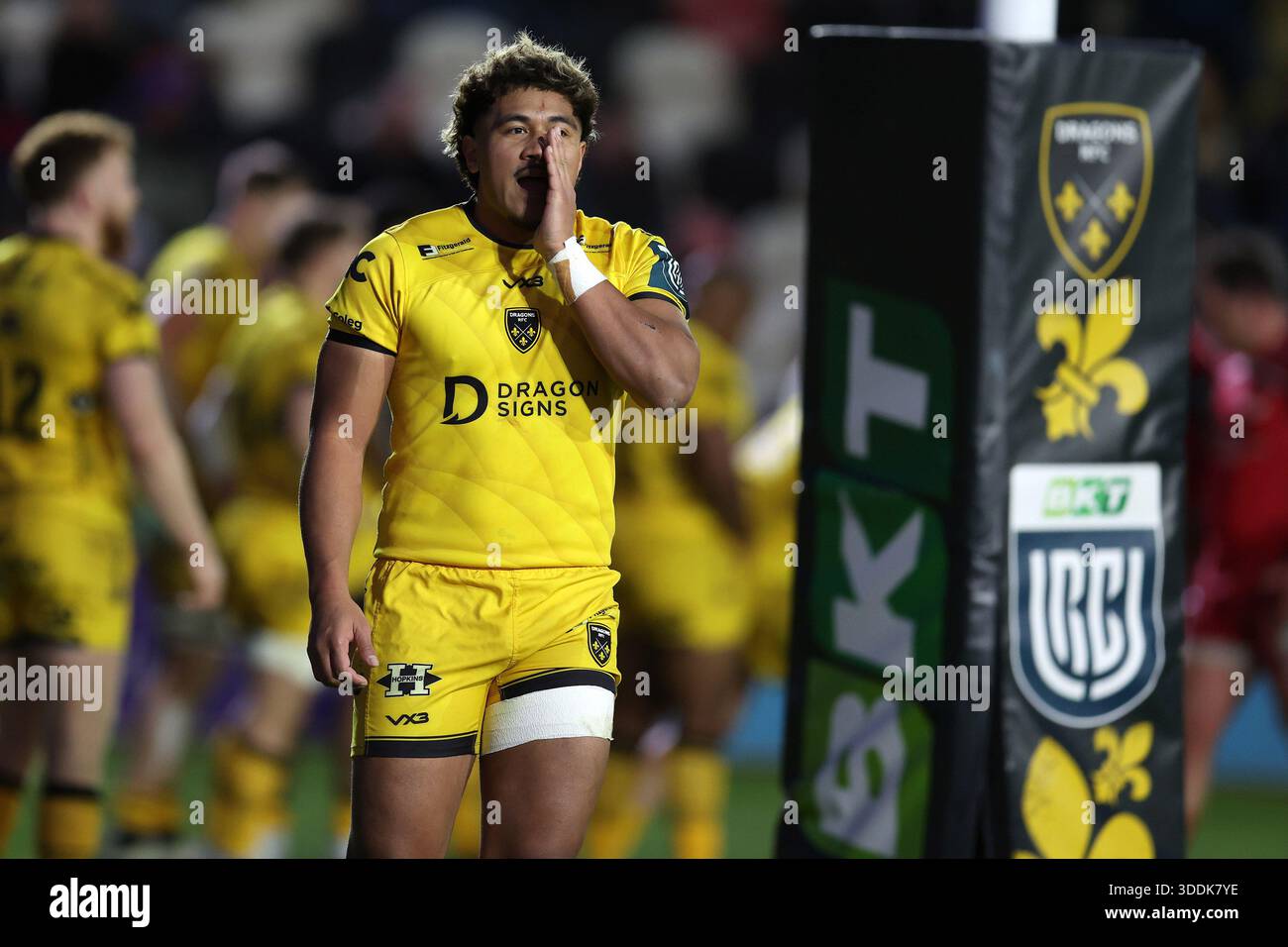 Fine Inisi of the Dragons looks on. United Rugby Championship , Dragons ...