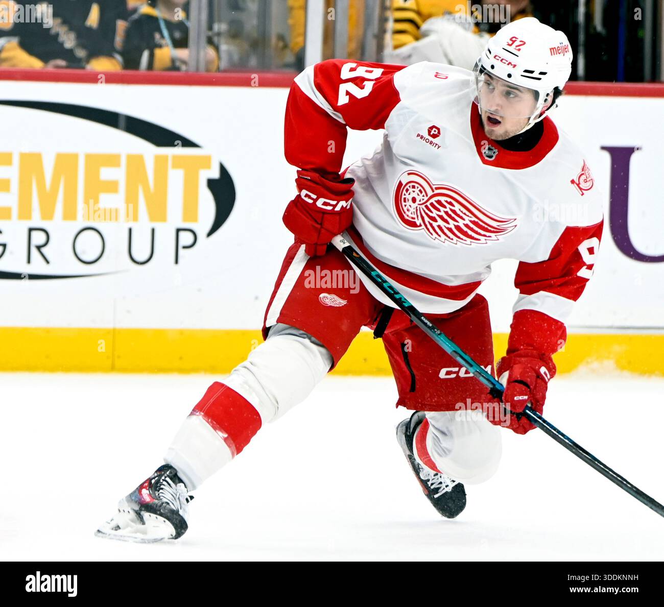 Detroit Red Wings center Marco Kasper (92) shoots and scores in the ...
