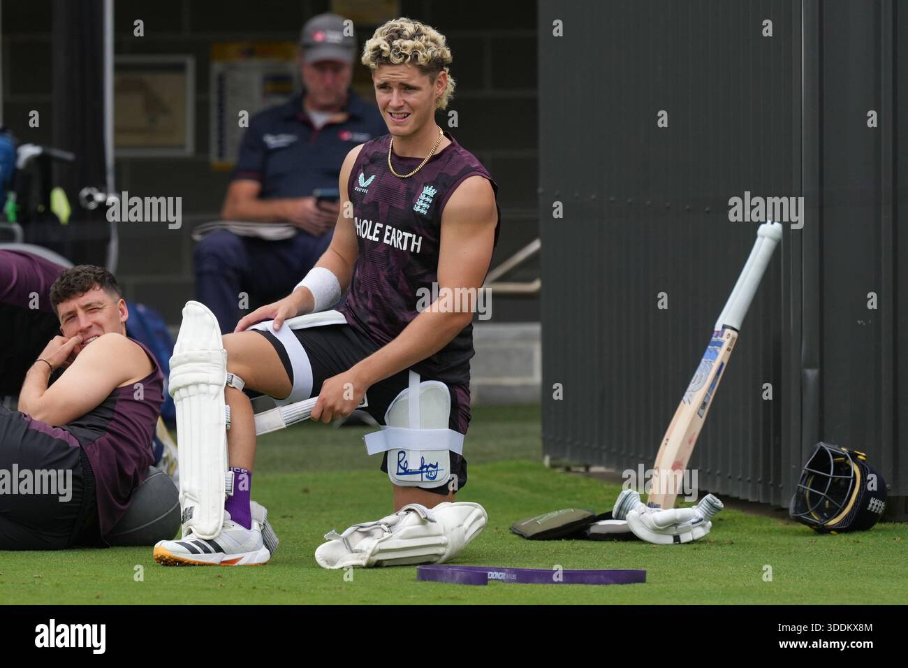 England s Jacob Bethell Prepares To Bat During A Practice Session Ahead 