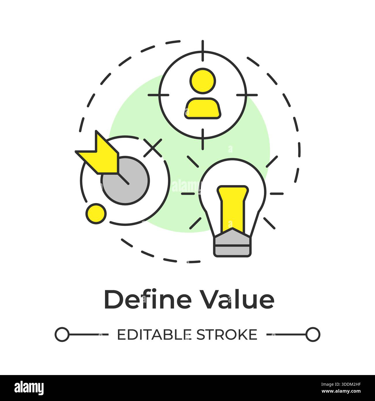 Define value multi color concept icon Stock Vector