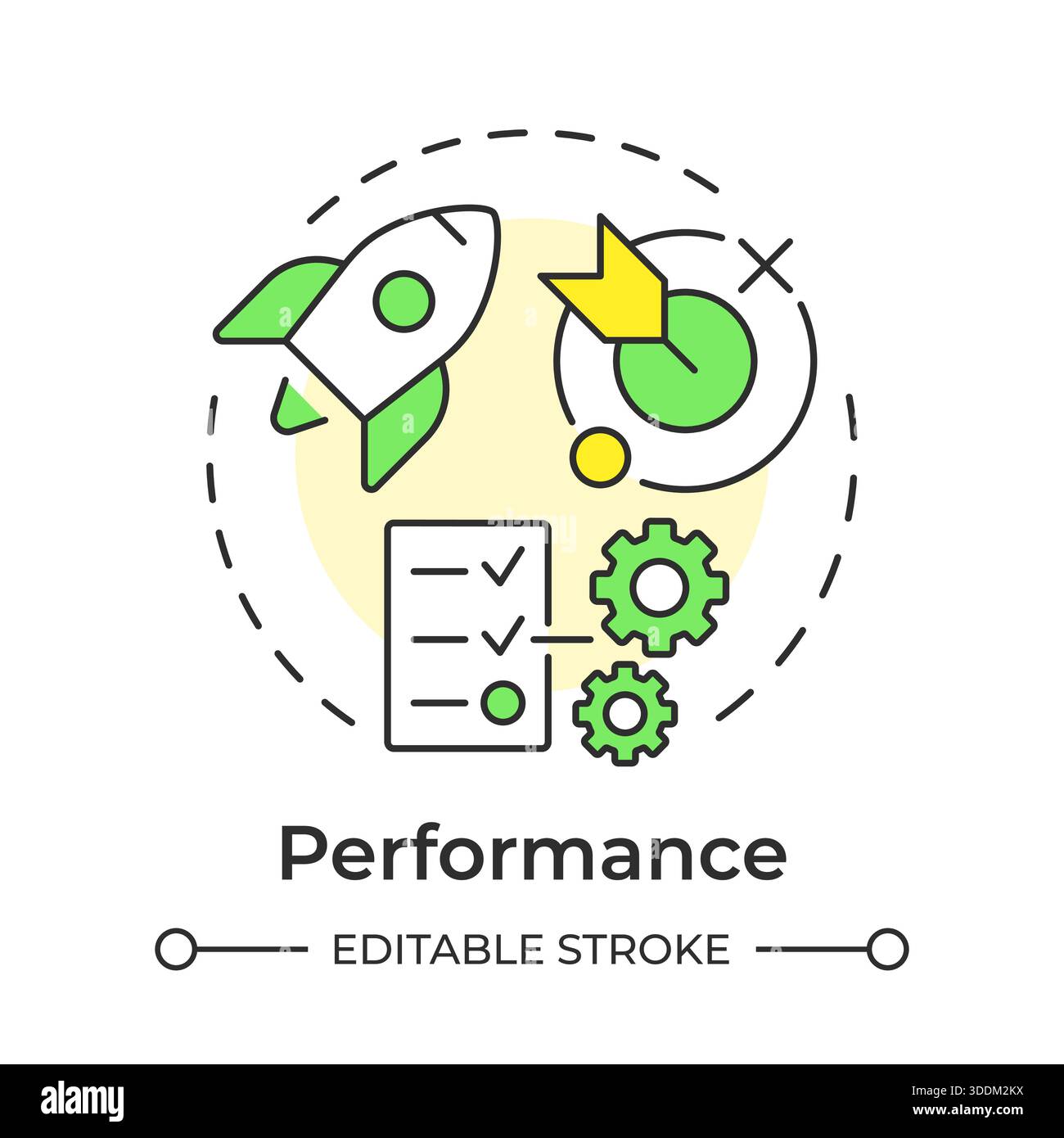 Performance multi color concept icon Stock Vector