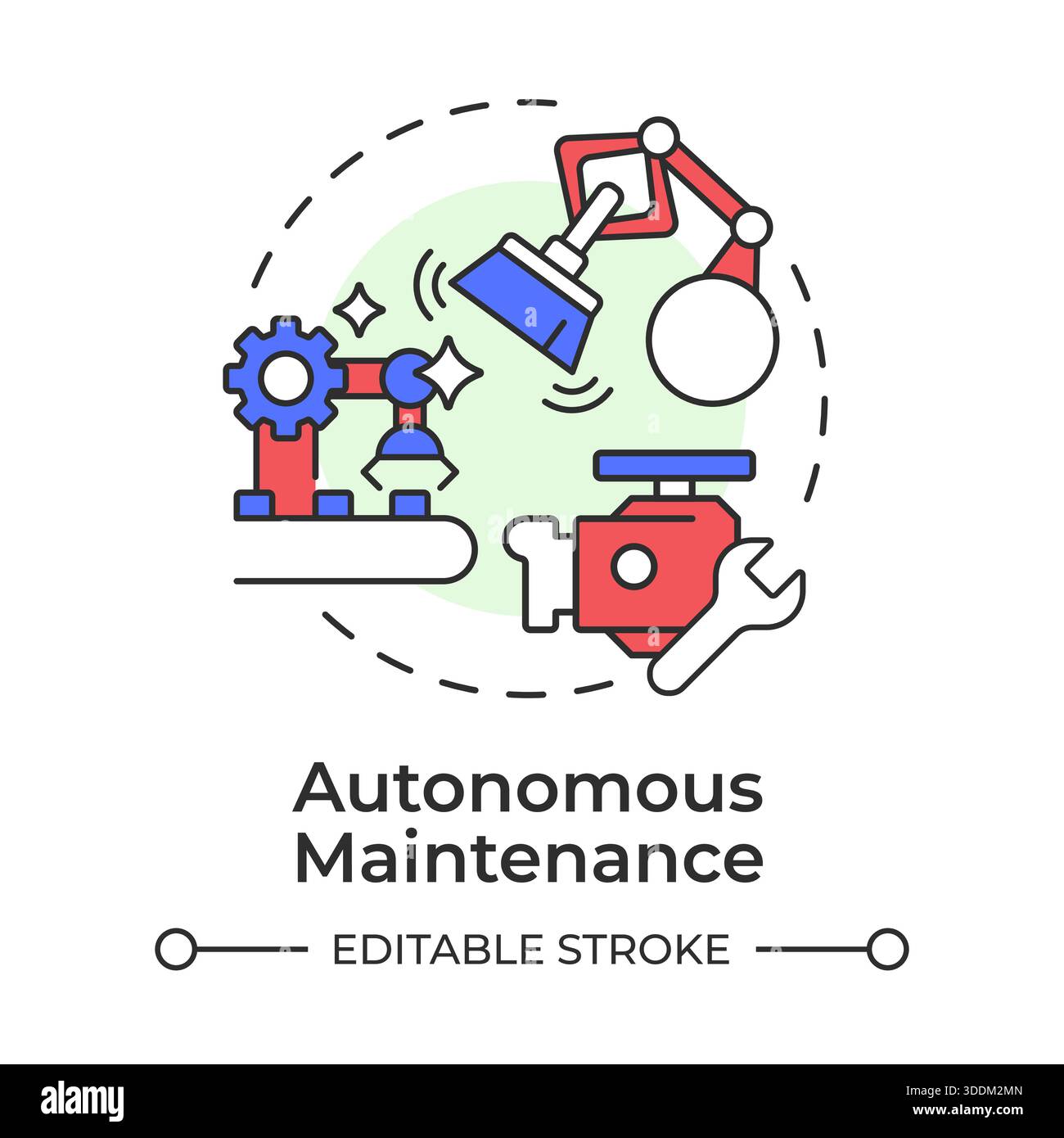 Autonomous maintenance multi color concept icon Stock Vector