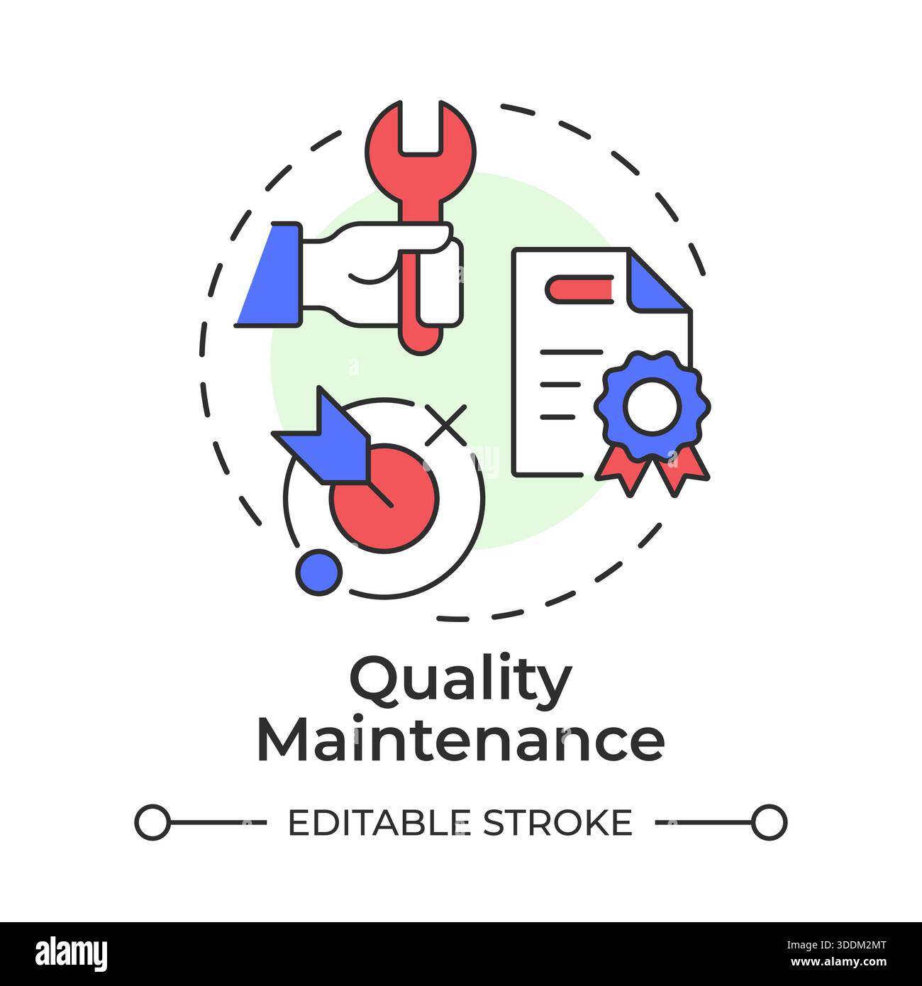 Quality maintenance multi color concept icon Stock Vector