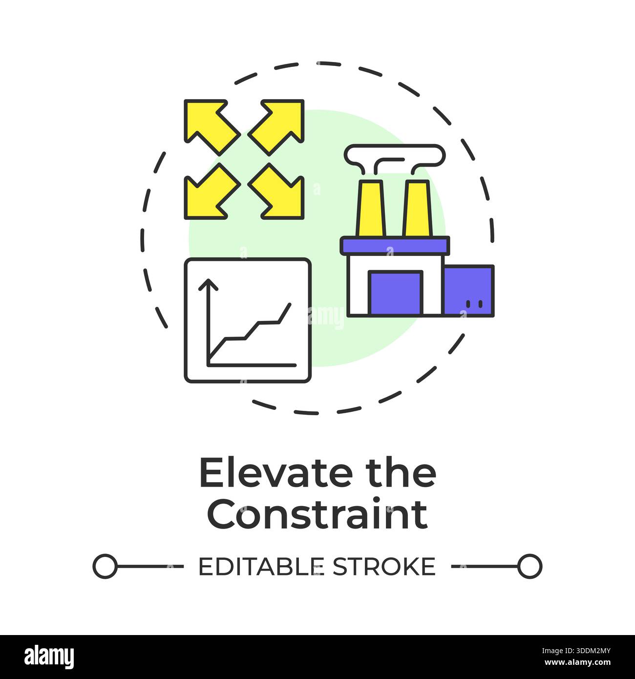 Elevate the constraint multi color concept icon Stock Vector