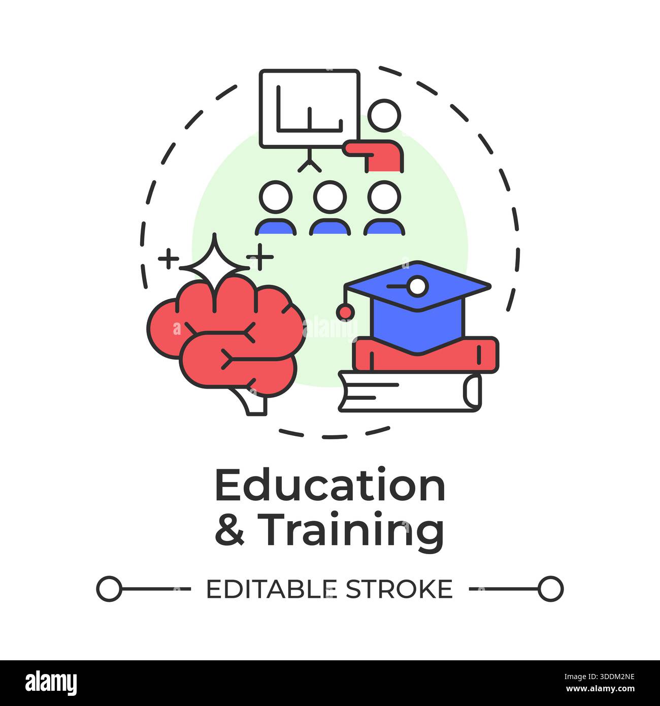 Education and training multi color concept icon Stock Vector