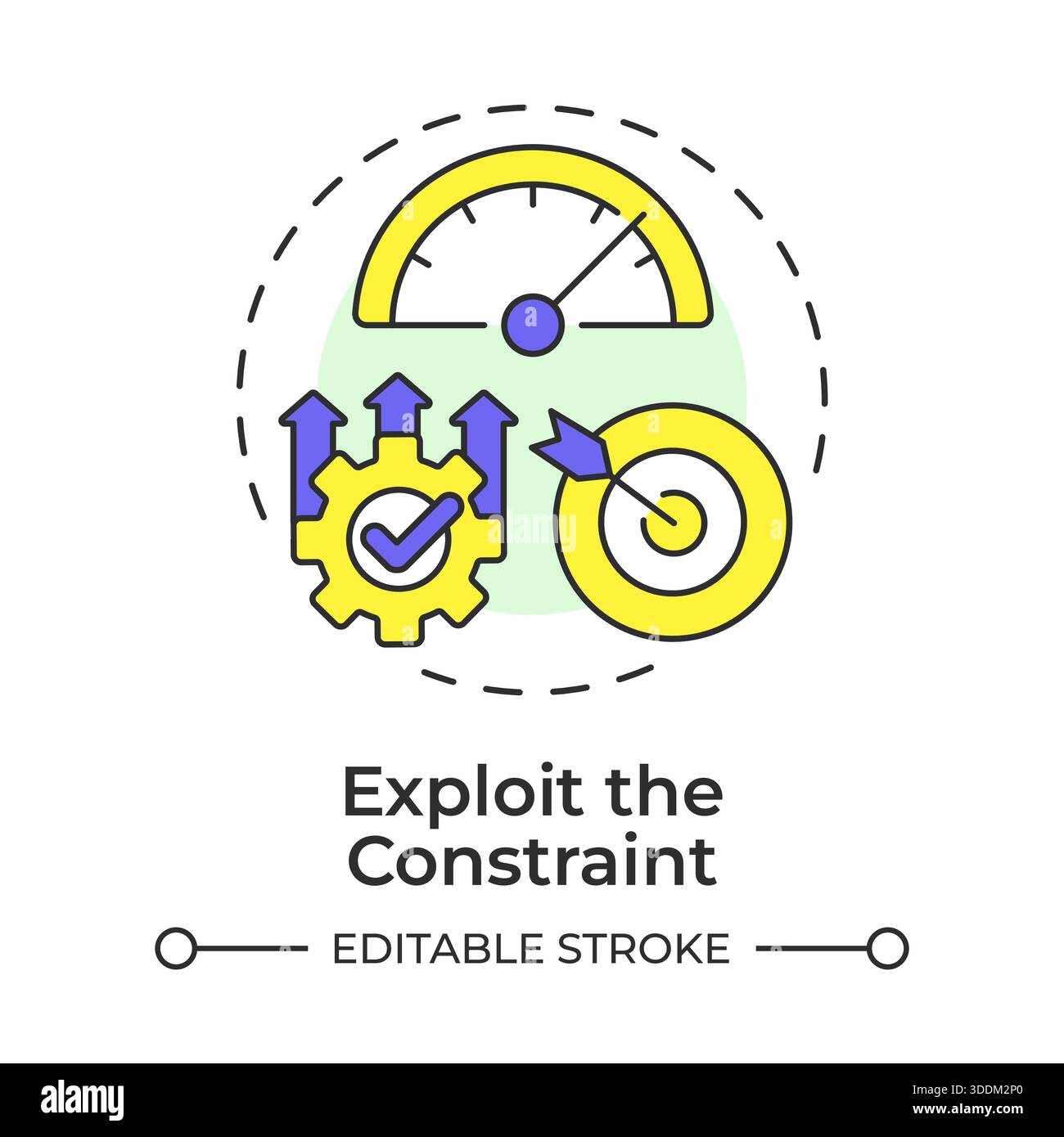 Exploit the constraint multi color concept icon Stock Vector