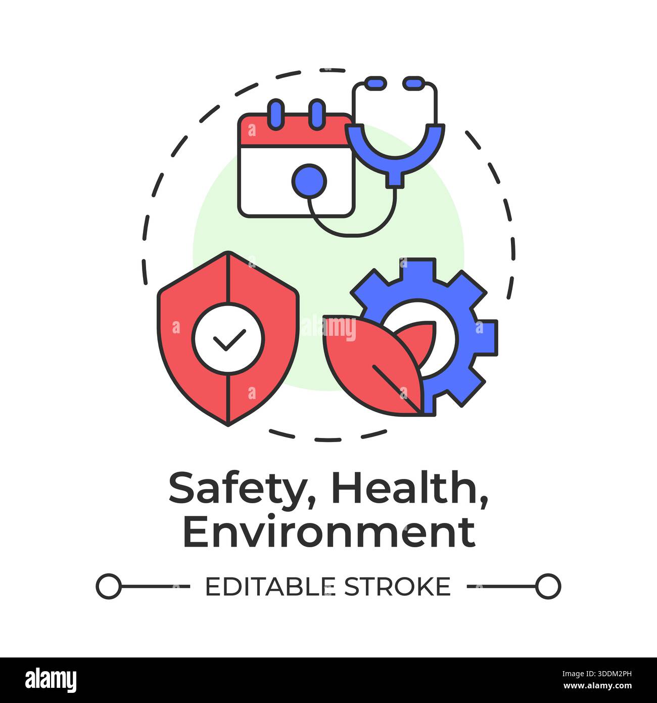 Safety, health, environment multi color concept icon Stock Vector Image ...