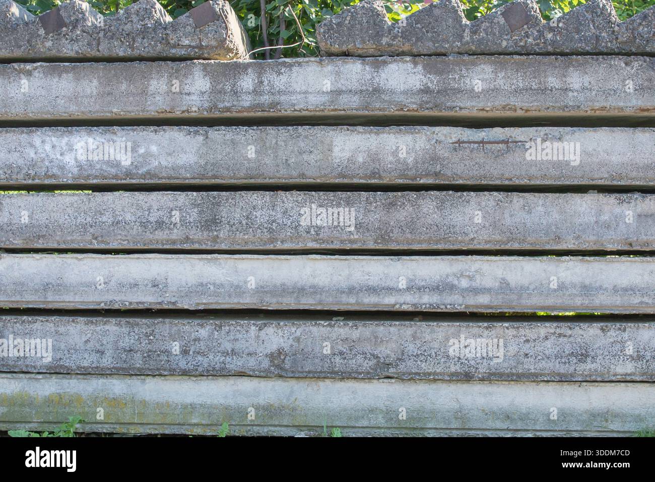 Stacked concrete slabs background with rough surface industrial texture and horizontal pattern Stock Photo