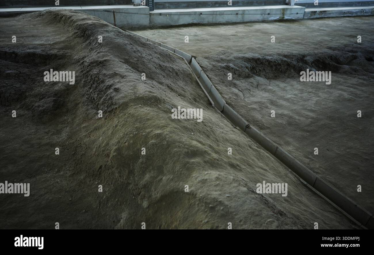 A photo shows the Nojima Fault Preservation Hall in the Kita-Awaji ...