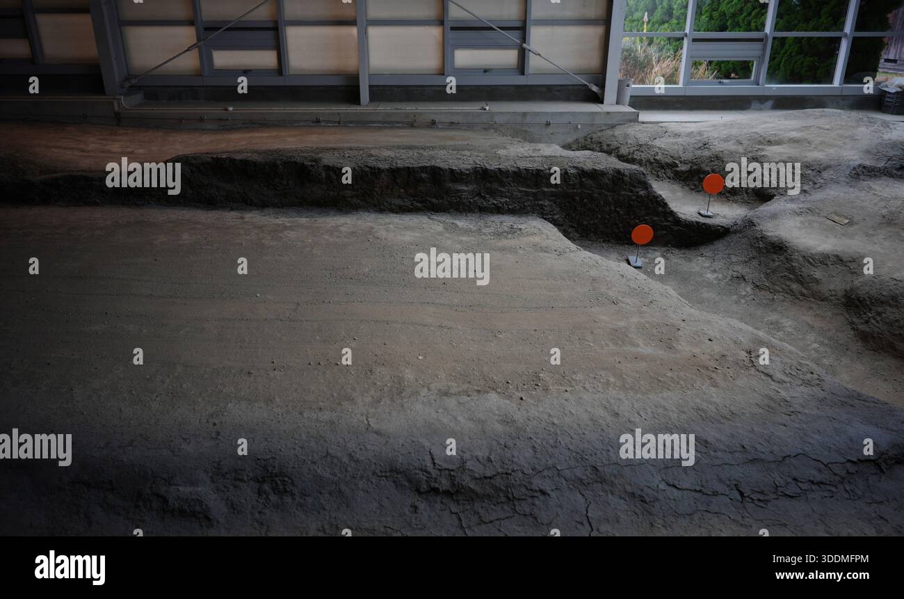 A photo shows the Nojima Fault Preservation Hall in the Kita-Awaji ...