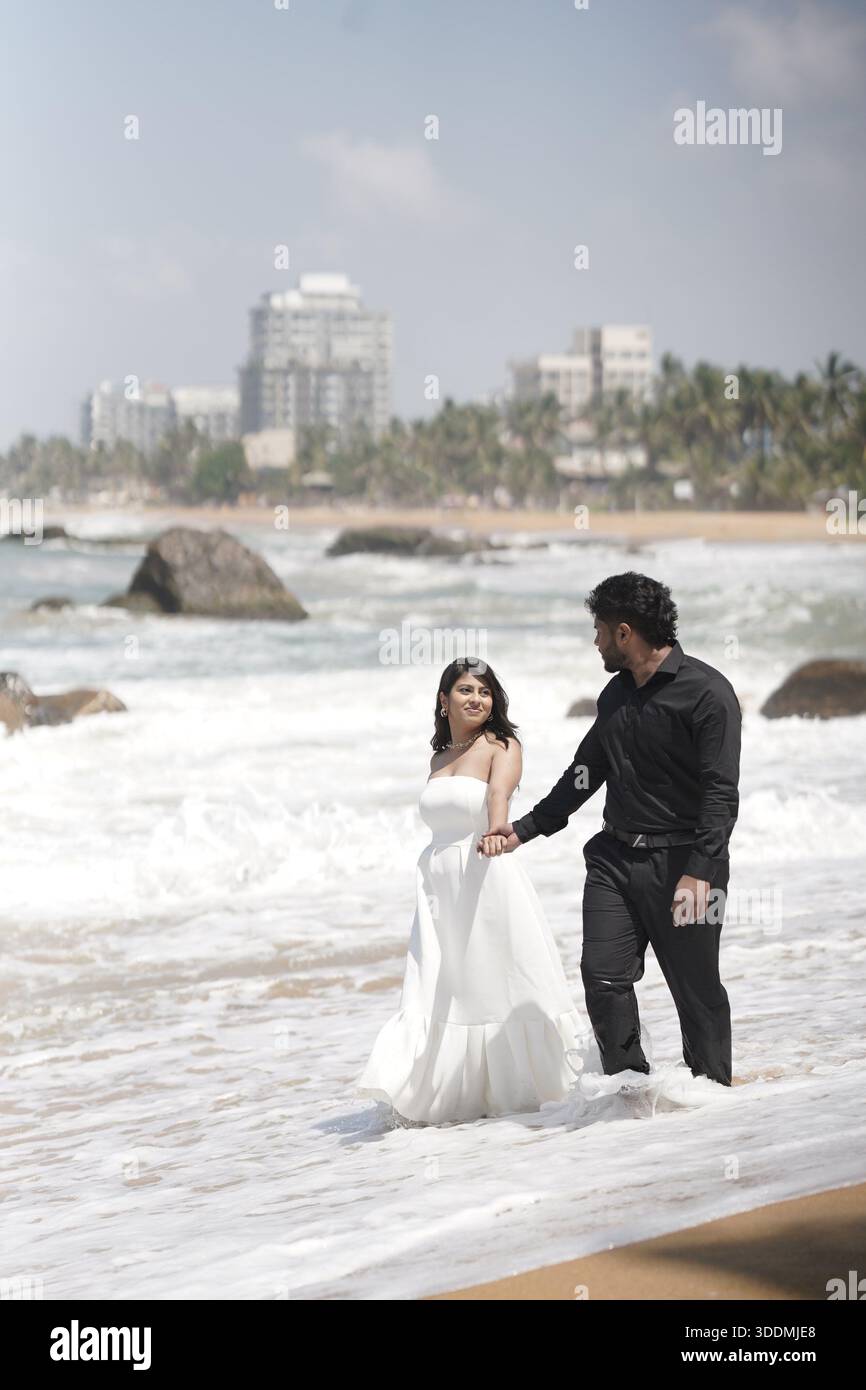 A wedding pre-shoot of a young couple. Location Colombo Sri Lanka Stock Photo