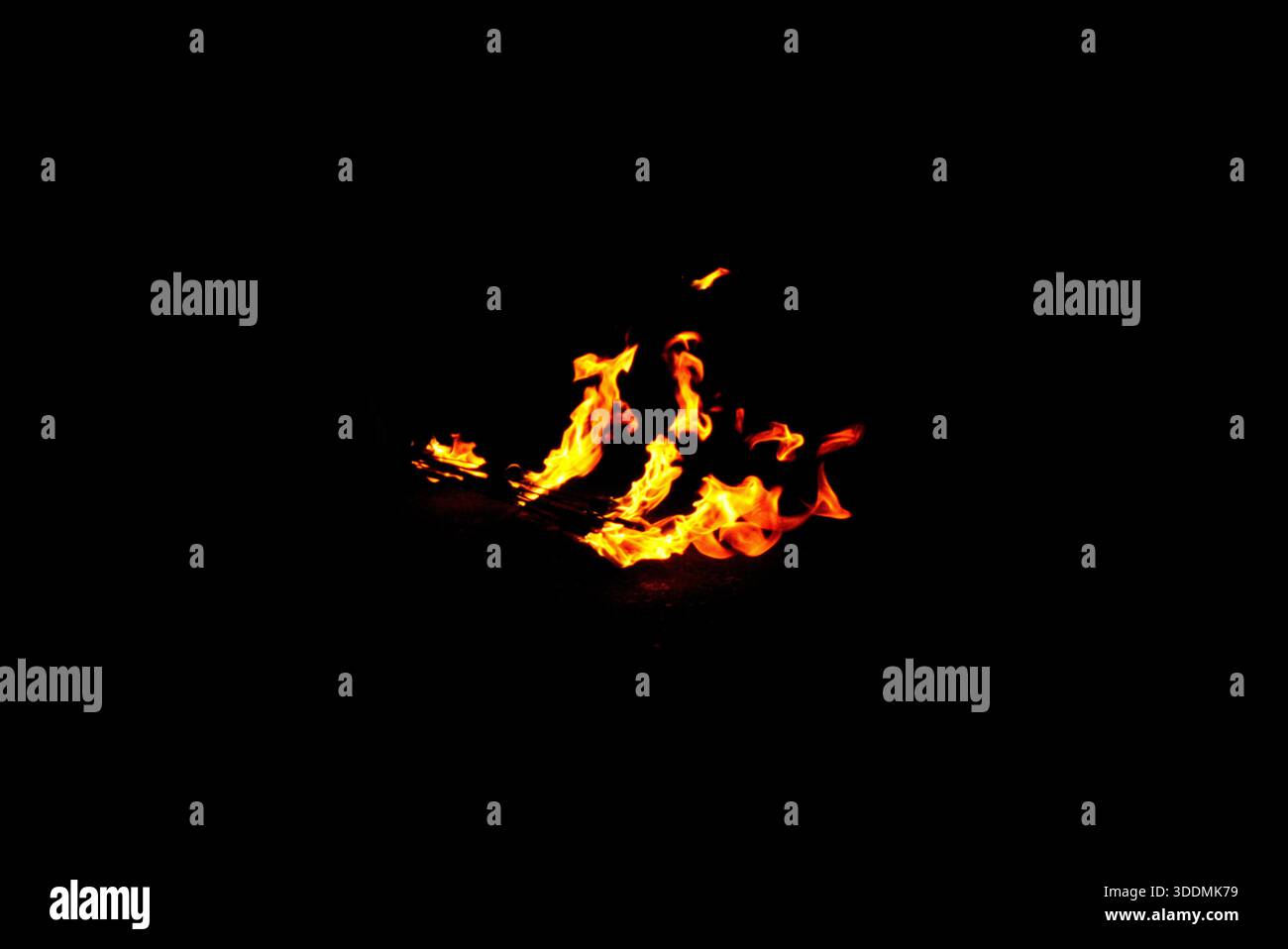 Flames on a black background Stock Photo