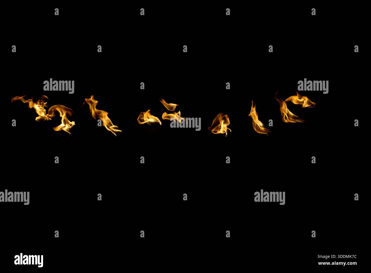 Flames on a black background Stock Photo