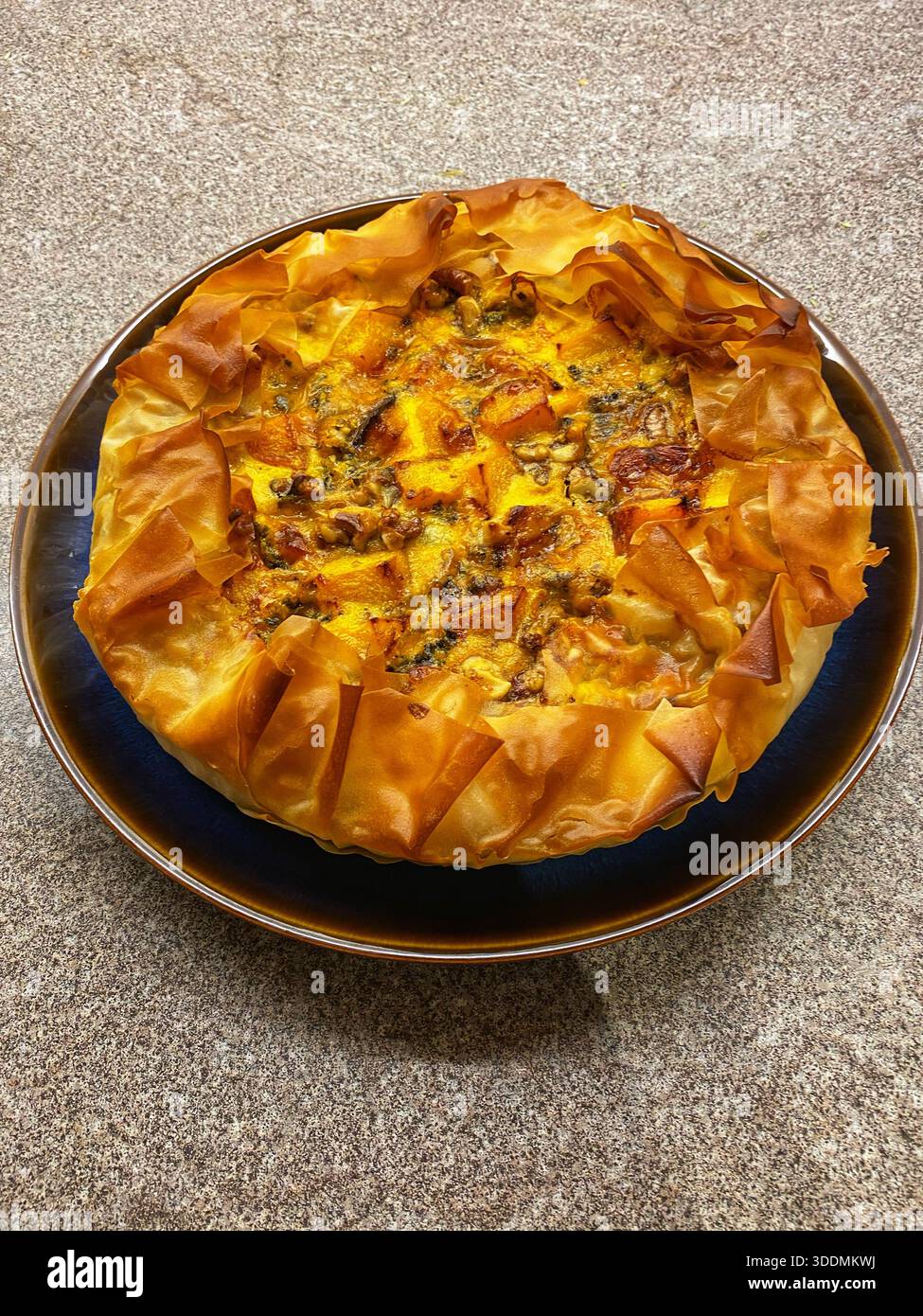 Leek and bacon tart - Smartphone Captured Stock Image