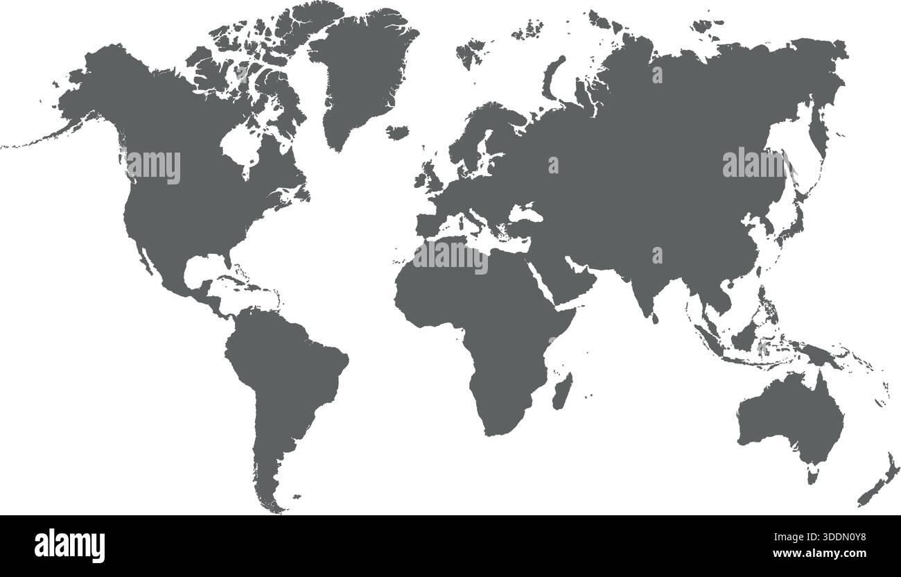 Illustration of a gray map of world Stock Vector Image & Art - Alamy
