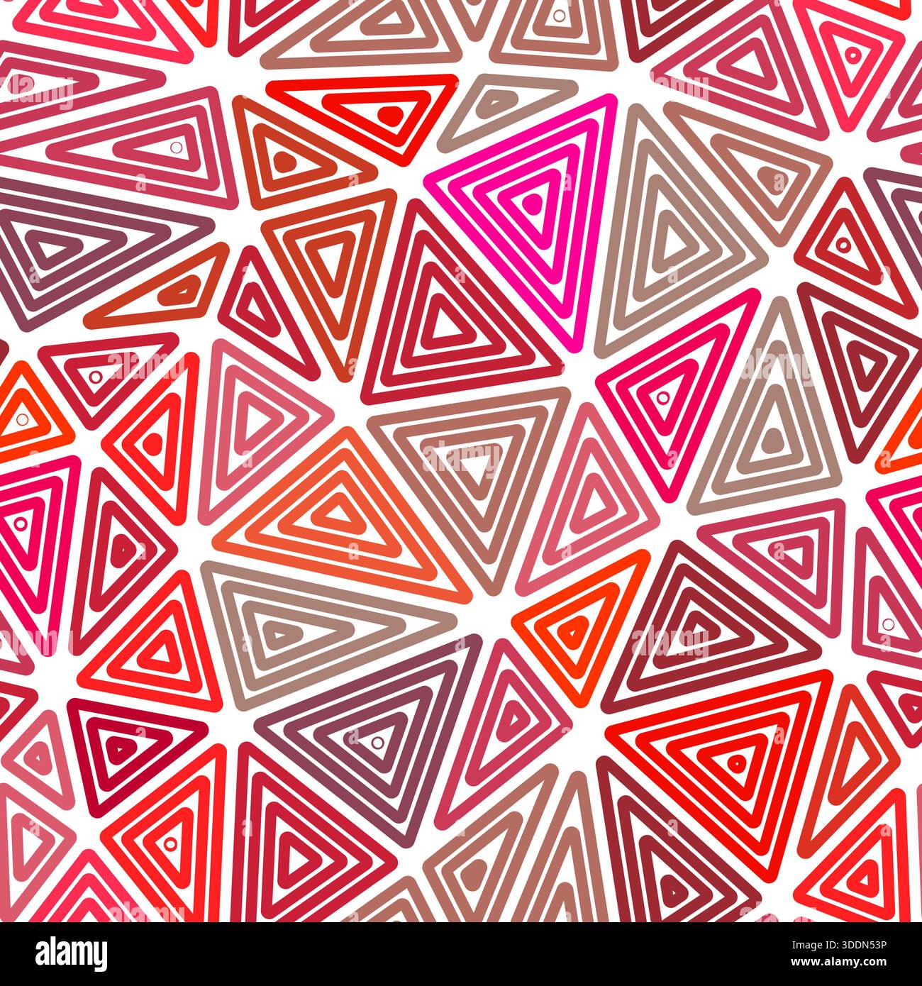 Vector science background. Large shape size. Multiple repeated inner triangles. Multiple colors style. Repeatable pattern. Vibrant vector tiles. Stock Vector
