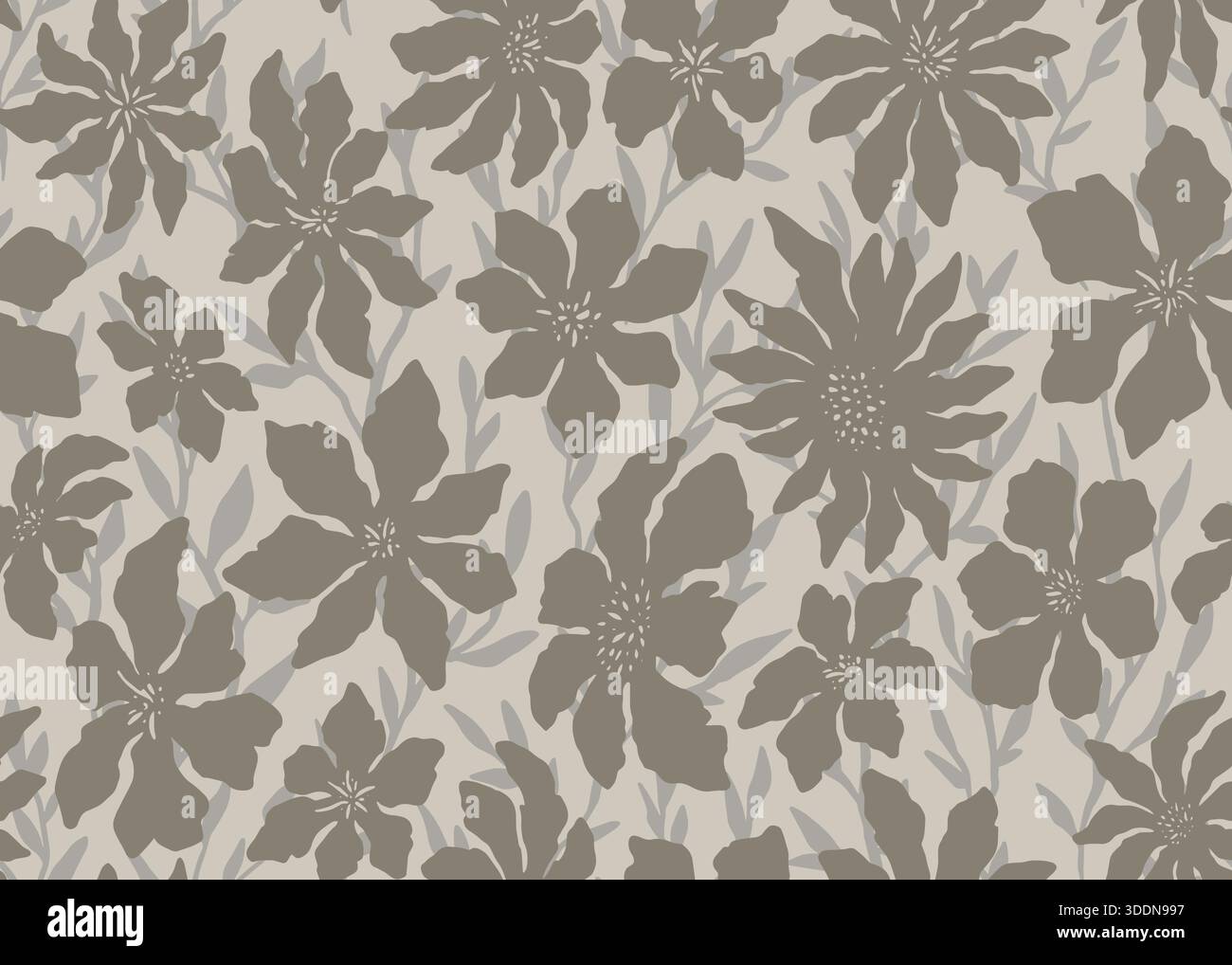 Abstract subtle floral seamless pattern. Vector illustration flat design background. Stock Vector
