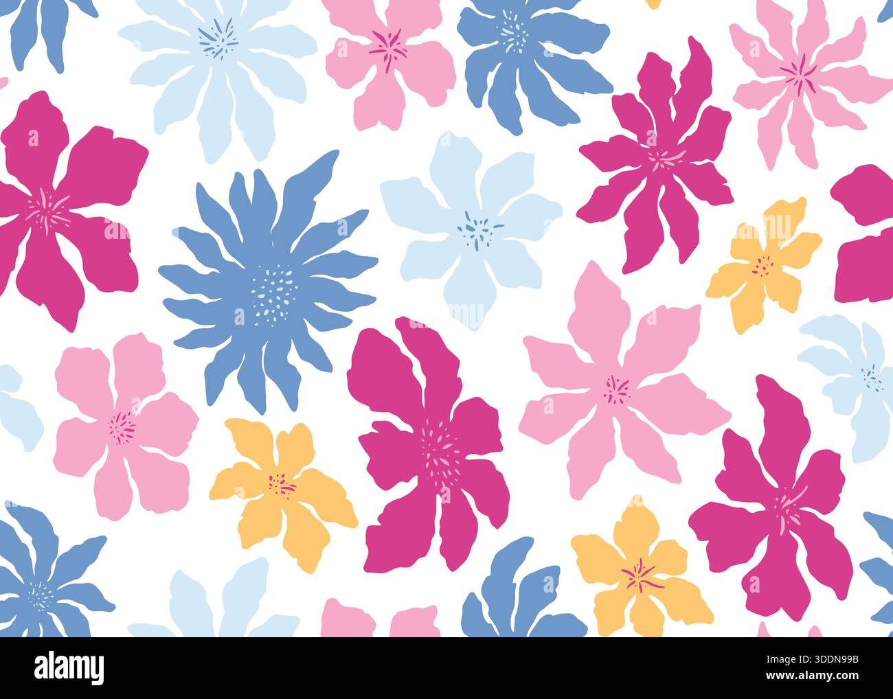 Abstract colorful floral seamless pattern. Vector illustration flat design background. Stock Vector