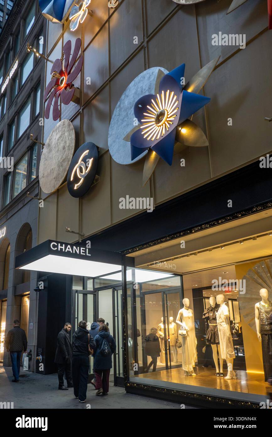 Chanel displays its holiday decorations on the E. 57th St. store