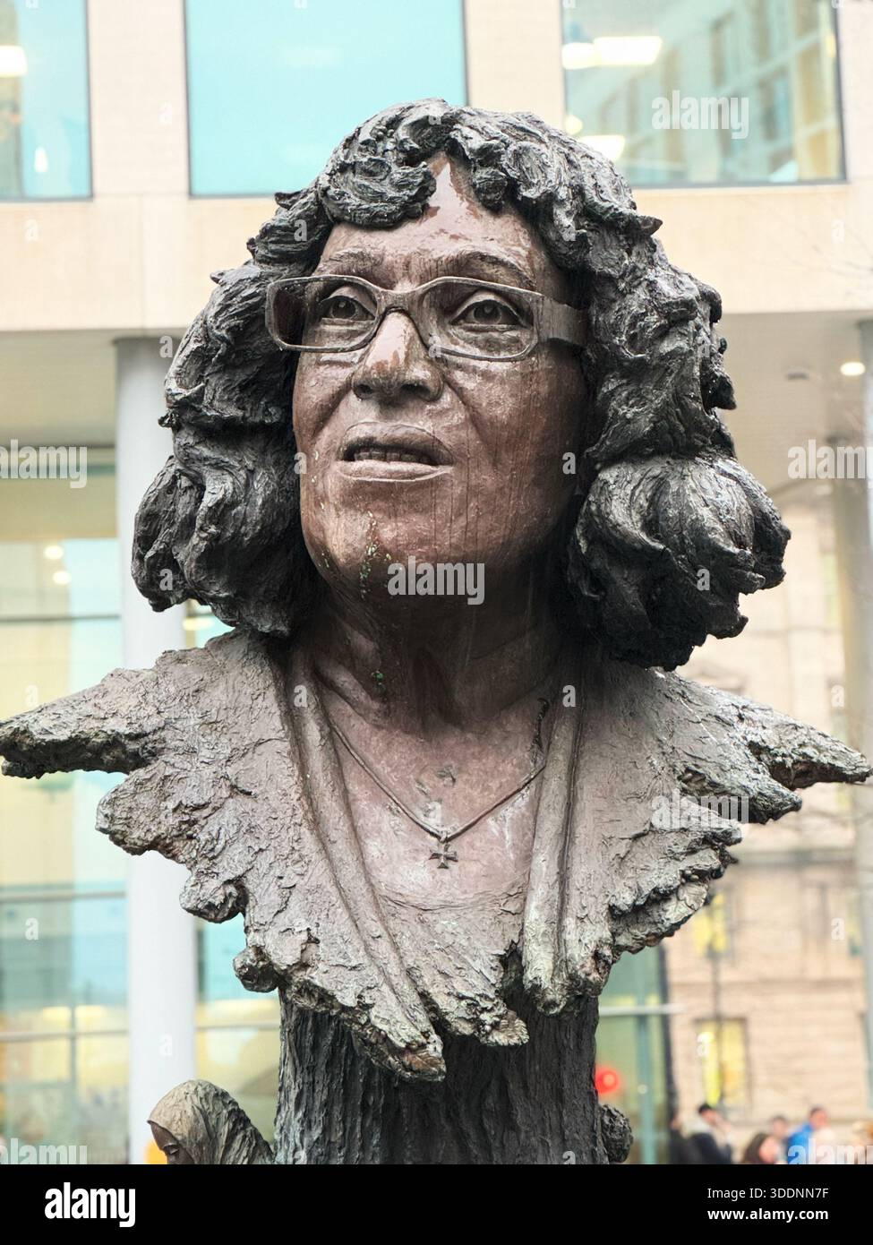 Sculpture of Betty Campbell, the first black Head Teacher in Wales, Cardiff, Wales, UK. Artist Eve Shepherd - Smartphone Captured Stock Image
