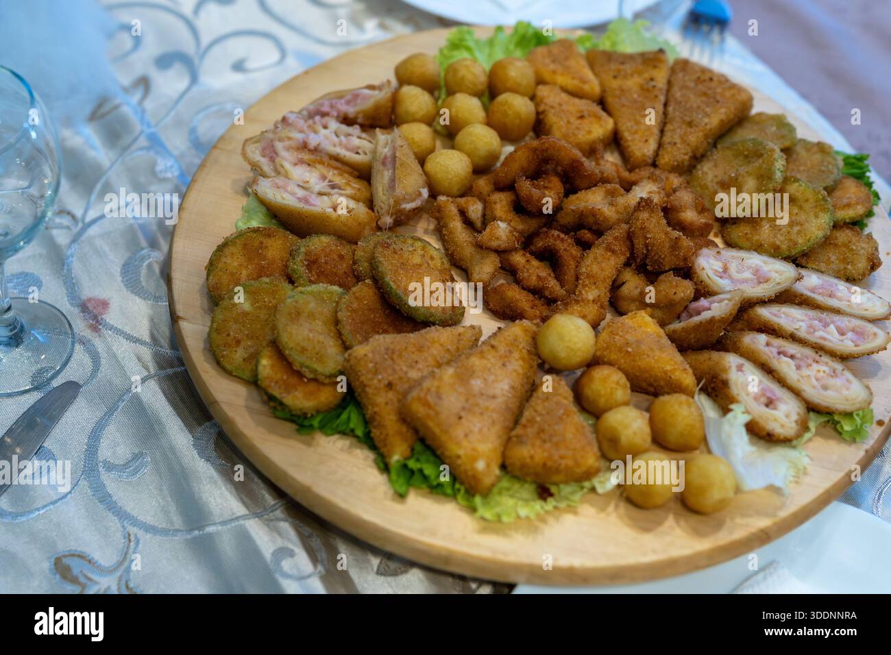 Golden Appetizers. Stock Photo