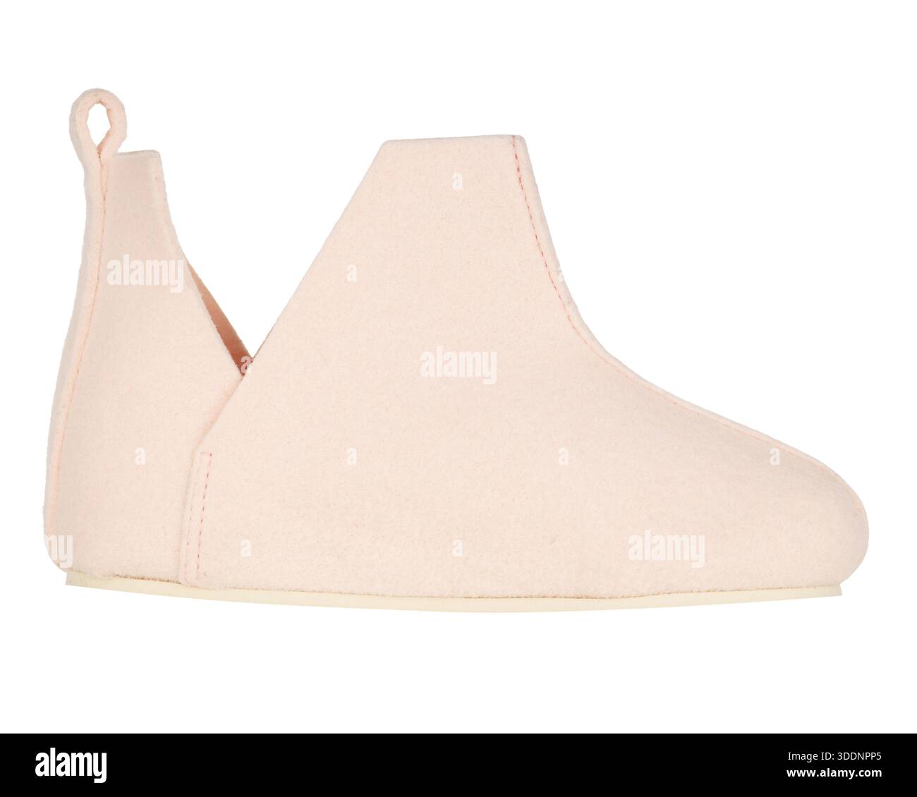 Soft Pink Felt Slipper Bootie Shoe Stock Photo