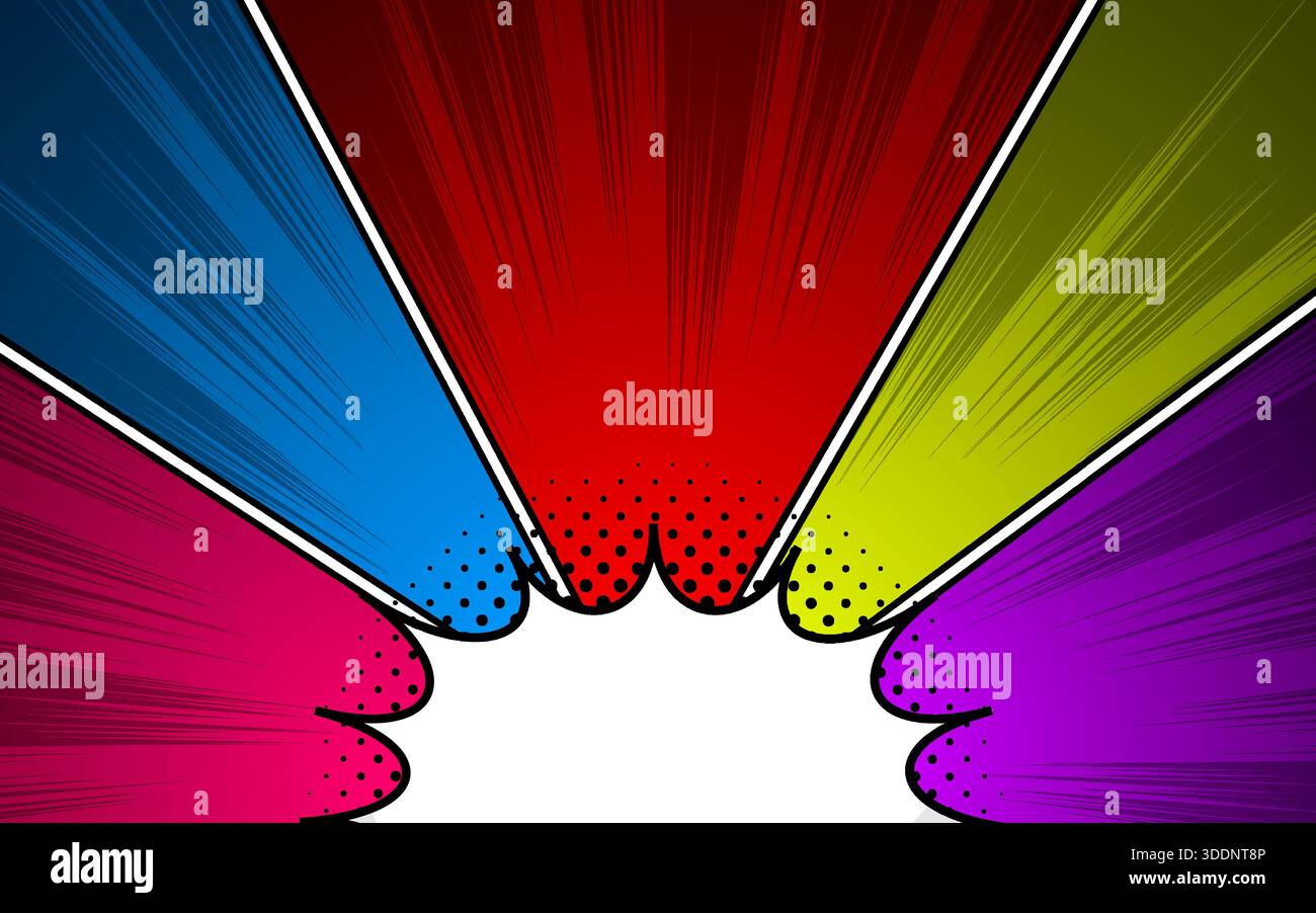 Comic speech bubbles collection. Vector illustrations. Explosion comic collection. Comic speech bubble concept. Stock Vector