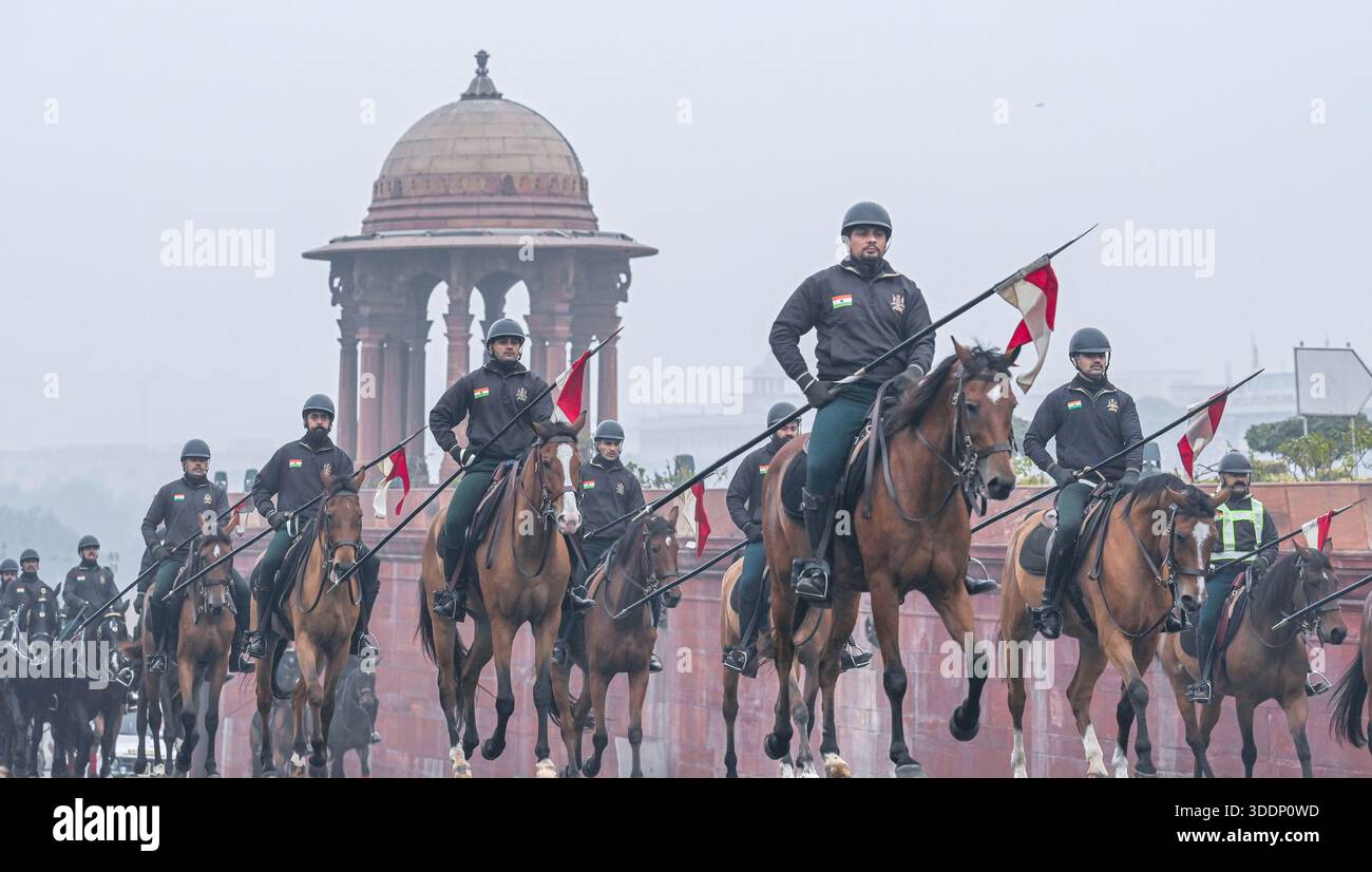 NEW DELHI, INDIA - JANUARY 2: The President’s Bodyguards rehearse for ...