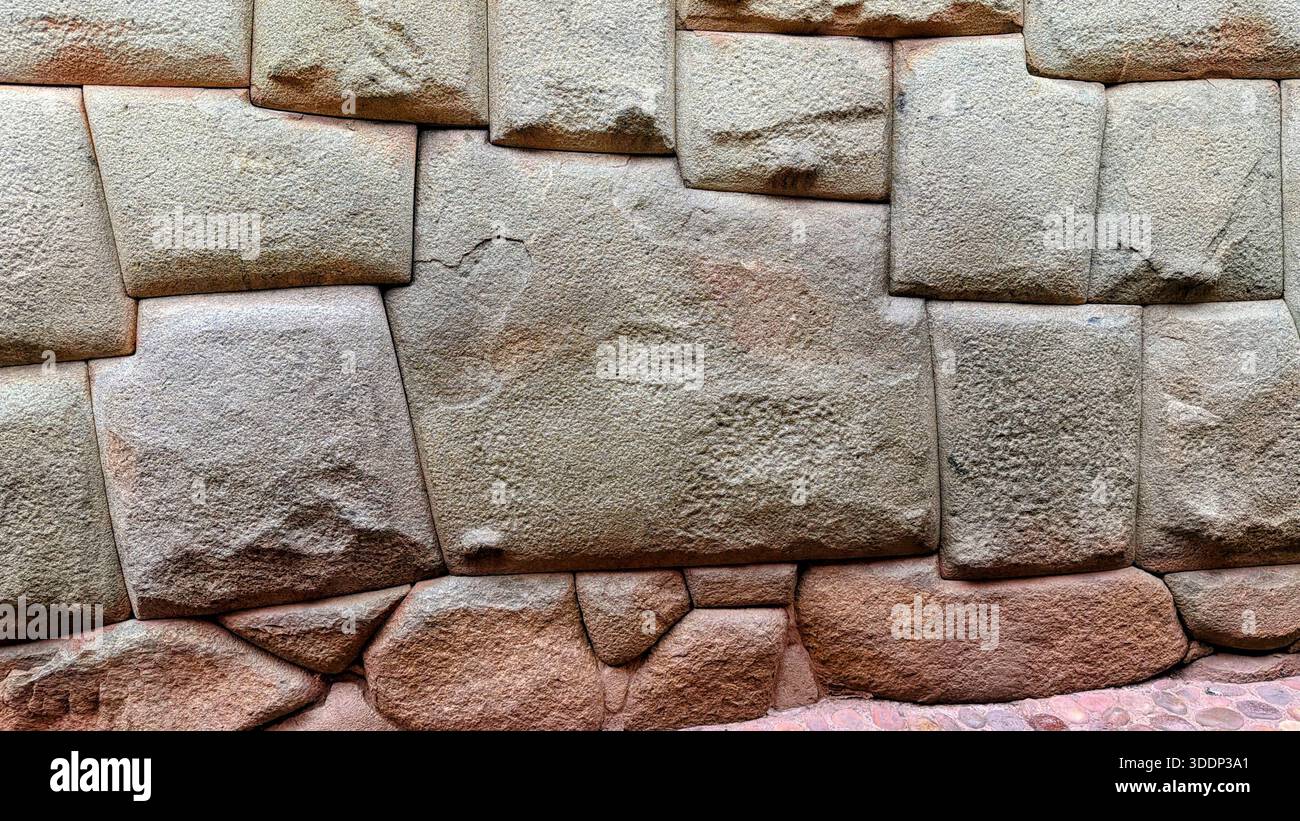 Cusco, Peru October 14, 2025 Closeup views of the famous Inca 12 angle ...