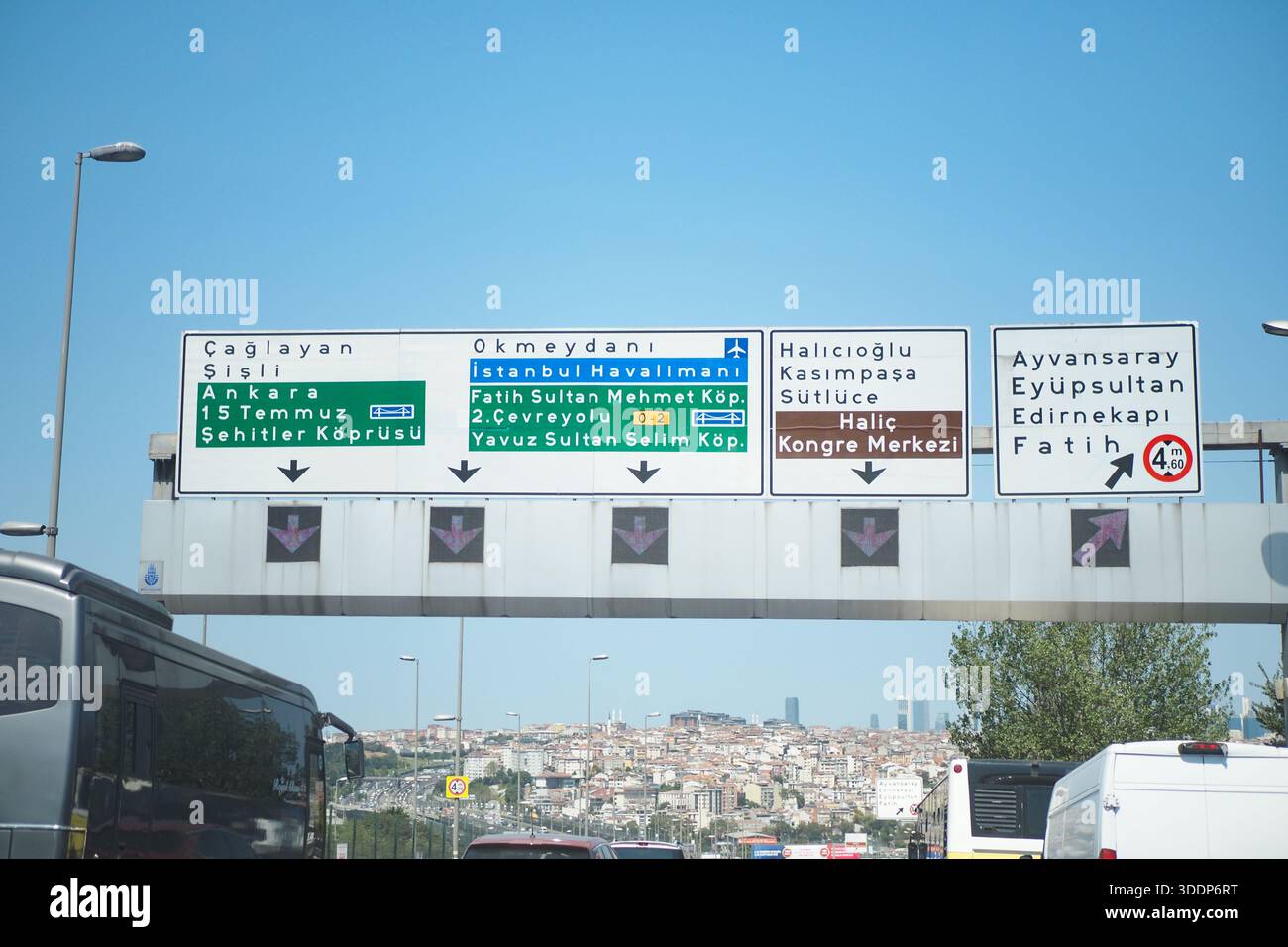 Turkey istanbul 12 june 2025. Road signs showing directions in Istanbul ...