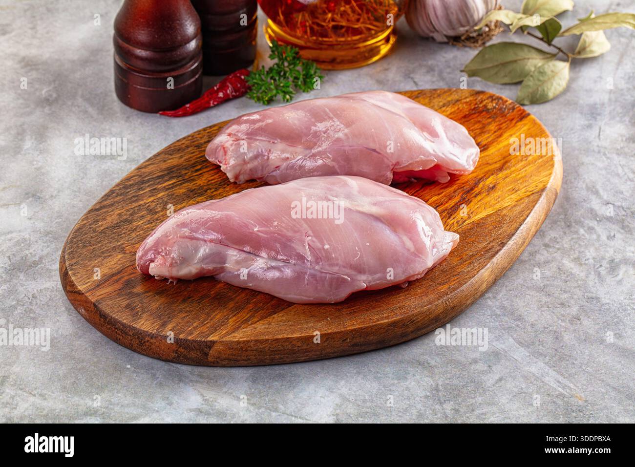 Raw fresh rabbit legs for cooking Stock Photo