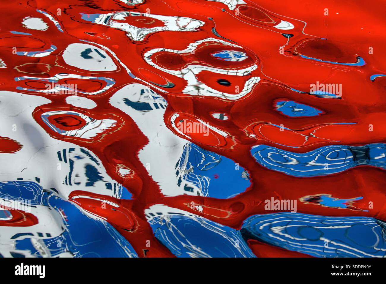 Boat Reflections; Tromso; Norway Stock Photo