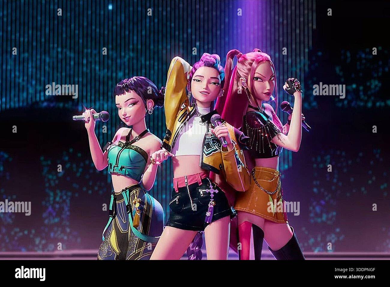 KPop Demon Hunters  Rumi, Mira, Zoey Stock Photo