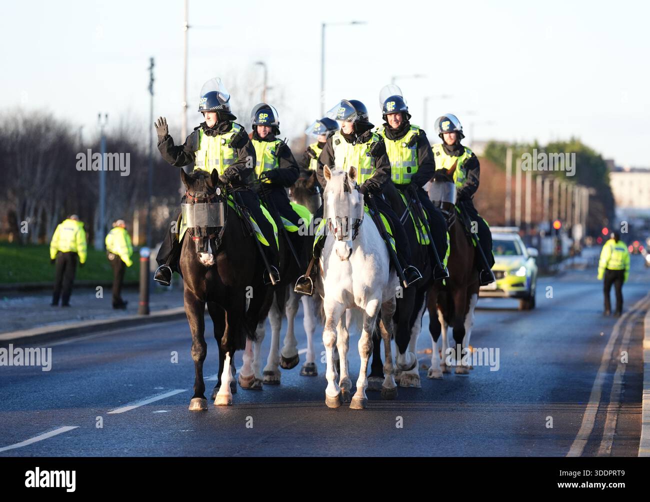 Mounted Police before the William Hill Premiership match at Celtic Park ...