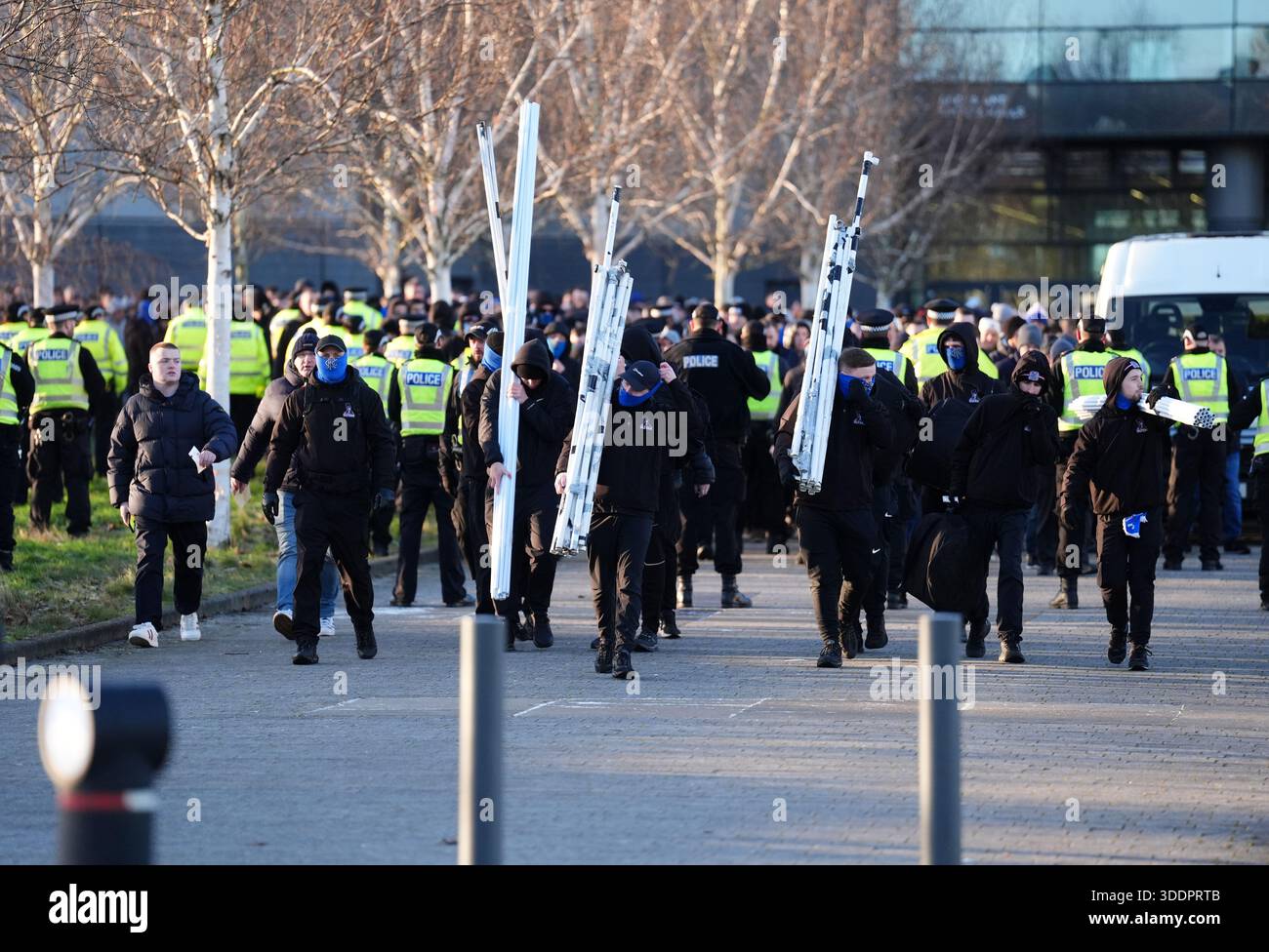 Rangers fans arrive for the William Hill Premiership match at Celtic ...
