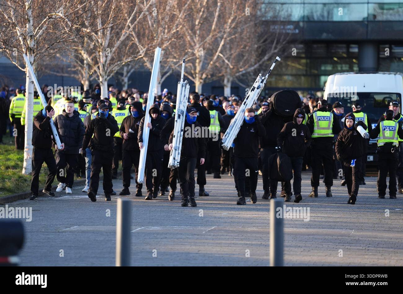 Rangers fans arrive for the William Hill Premiership match at Celtic ...